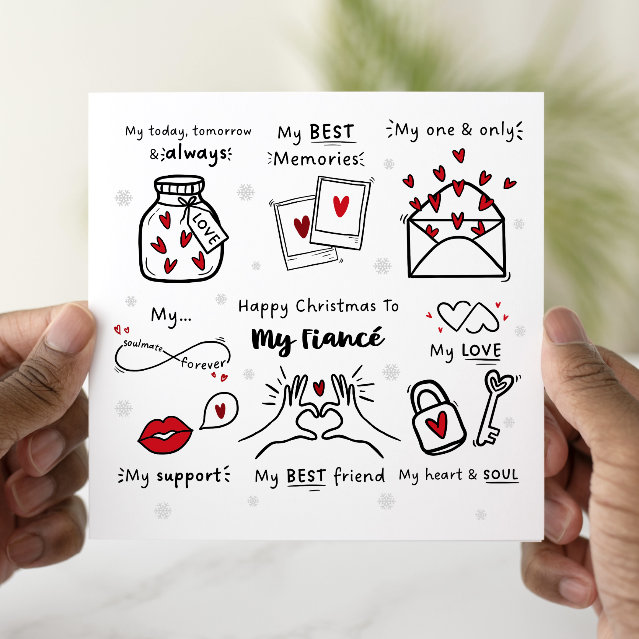 Festive Fiancé Christmas Card - Meaningful