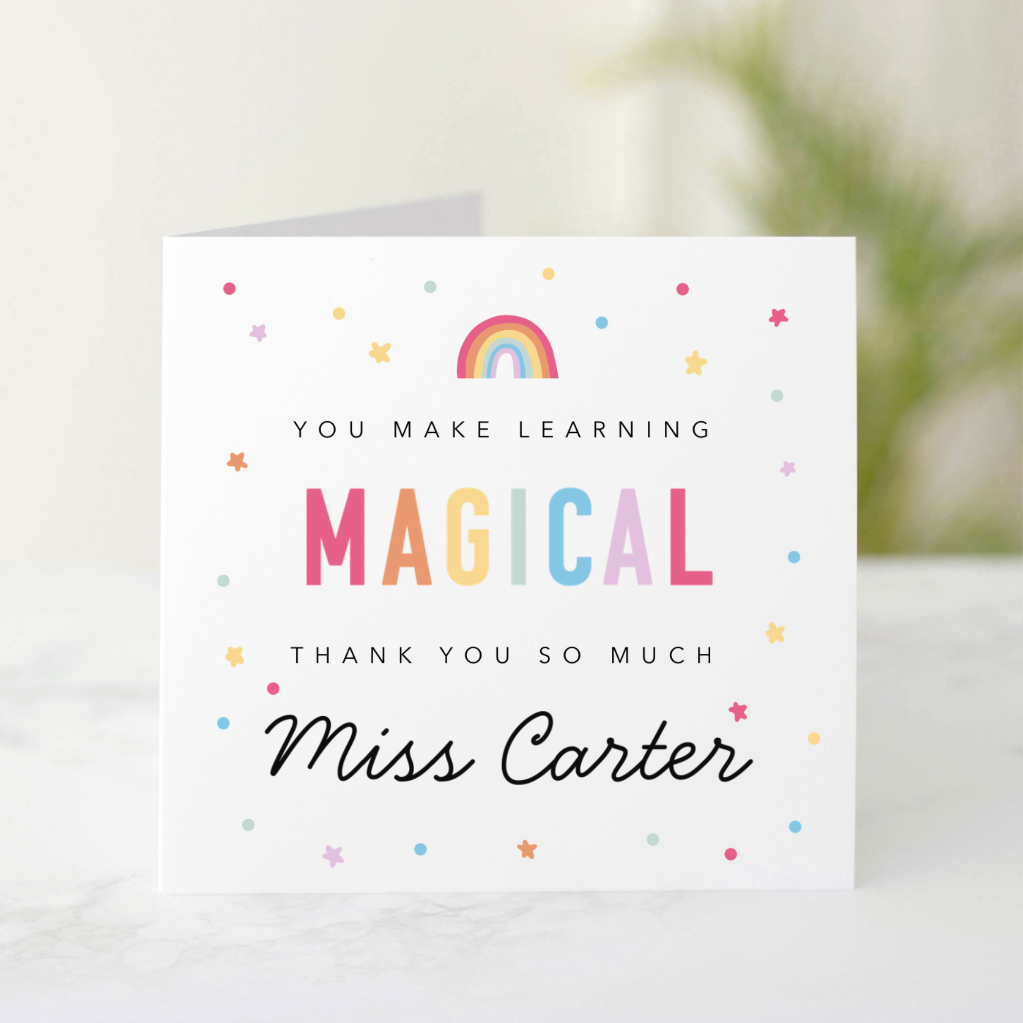 Personalised Teacher Thank You Card - Magical