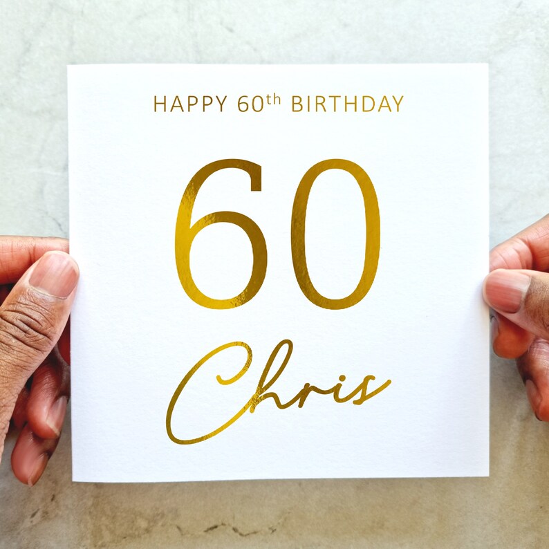 Personalised 60th Birthday Card - Gold Foil