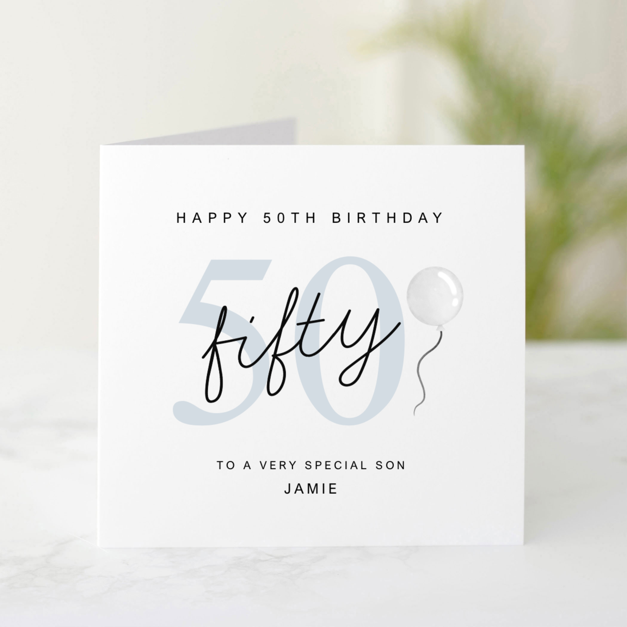 Personalised Son 50th Birthday Card