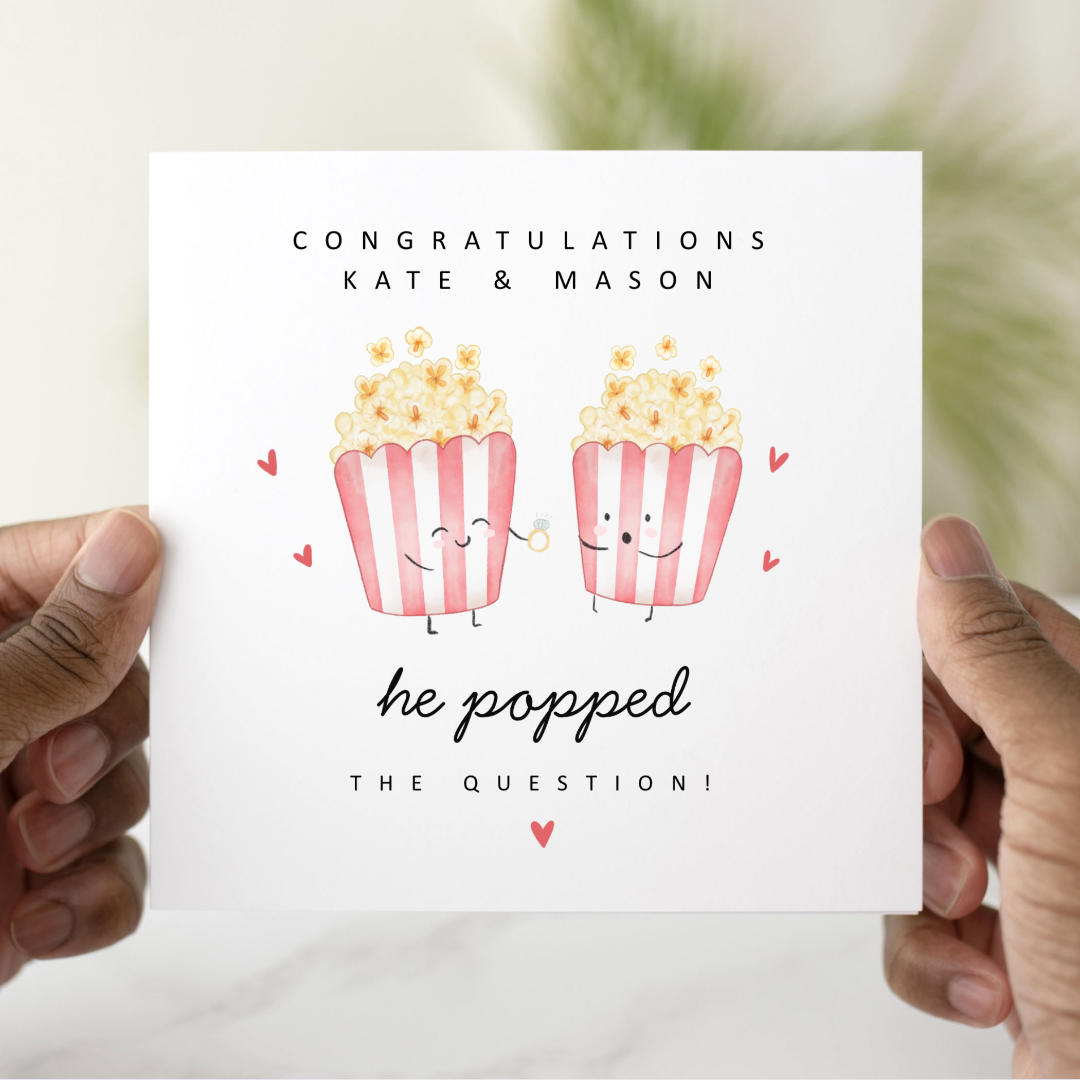 Popcorn Pun Engagement Card