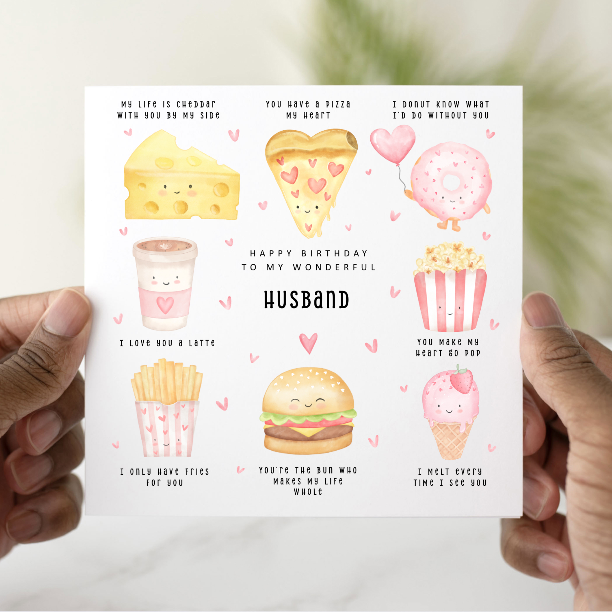 Husband Birthday Card - Food Puns