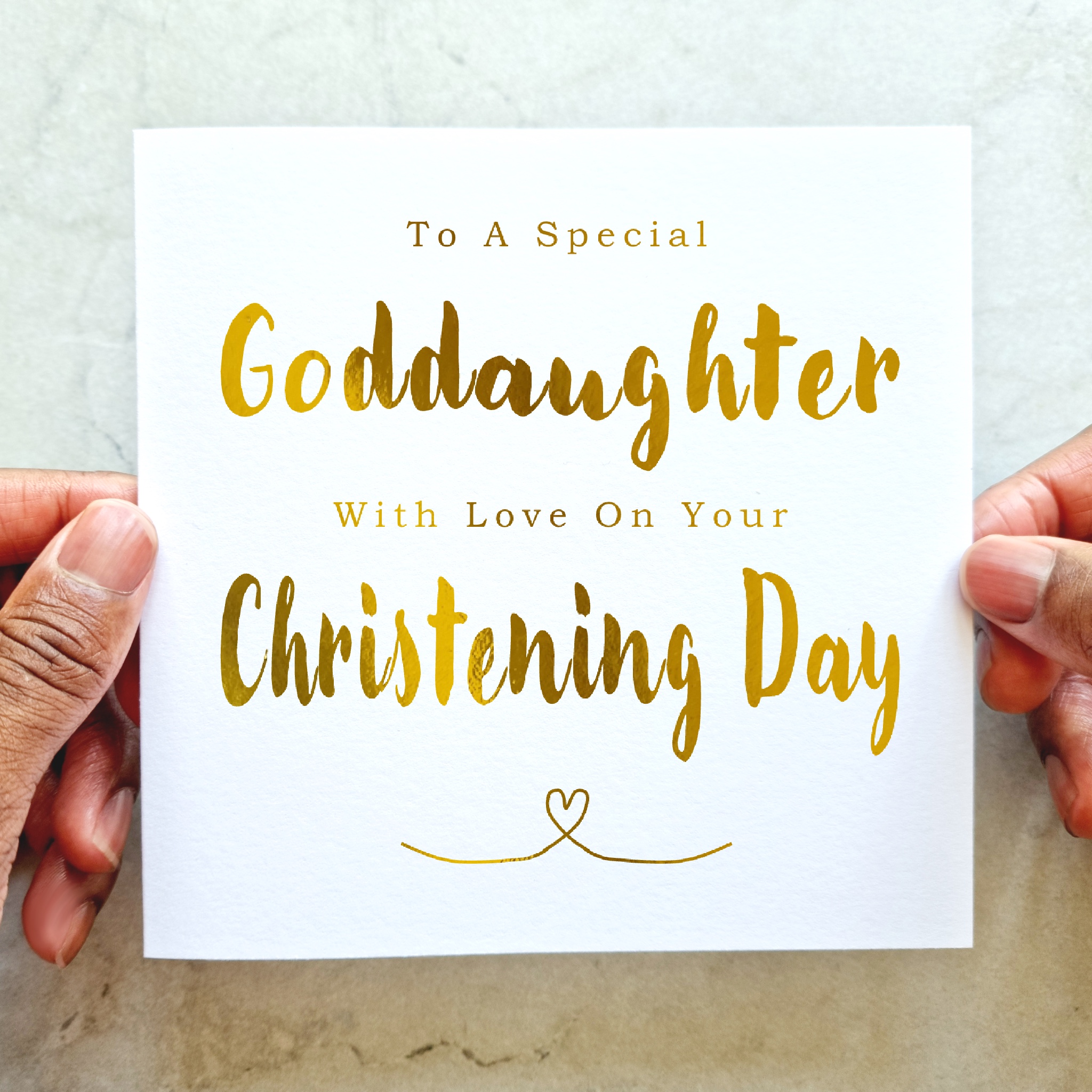 Goddaughter Christening Card - Gold Foil