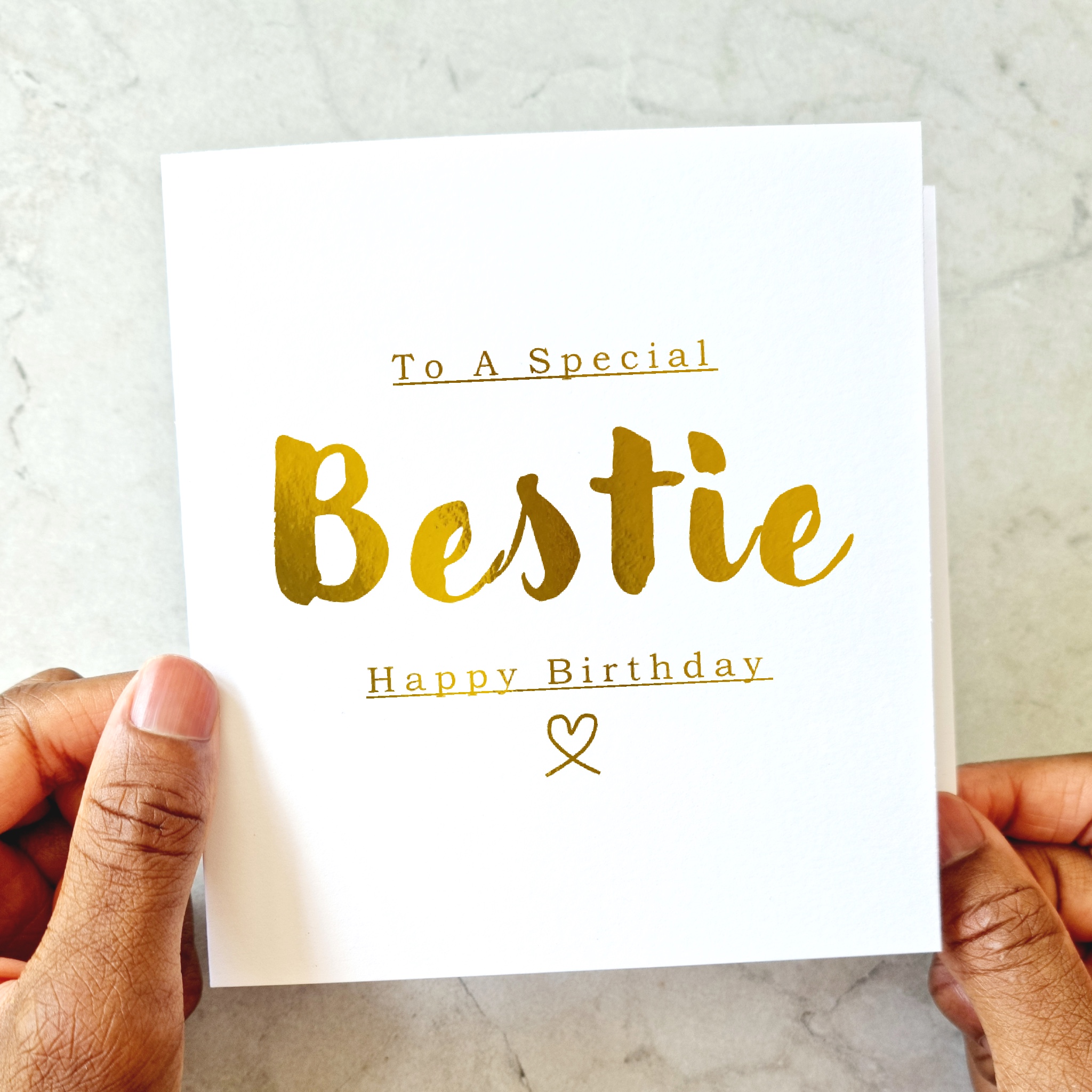 Bestie Birthday Card - Gold Foil