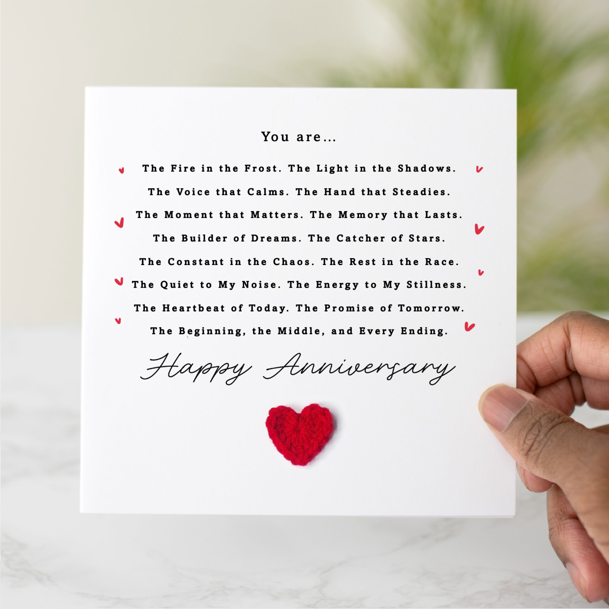You Are Anniversary Card - Crochet Hear