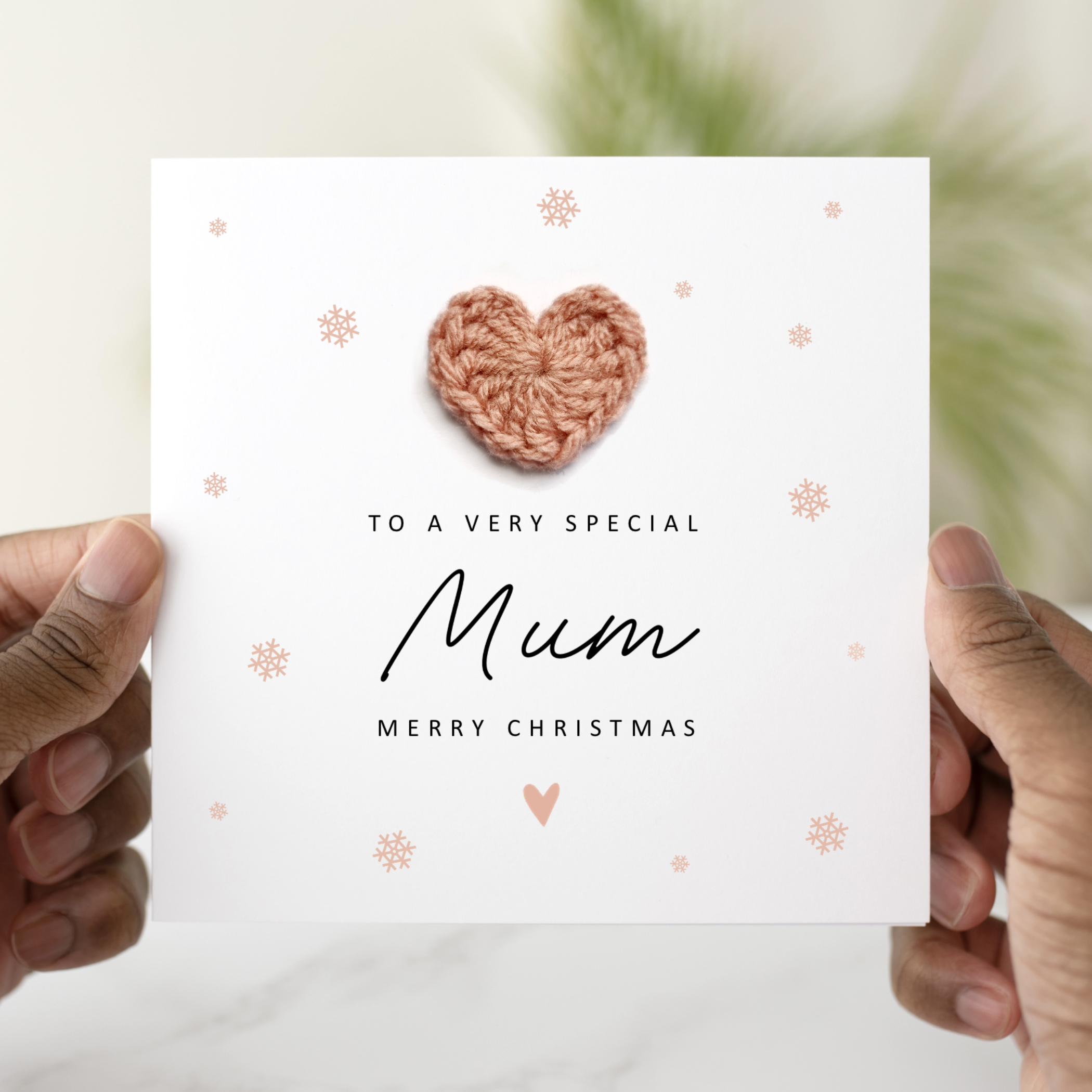 Mum Christmas Card - Crochet Heart