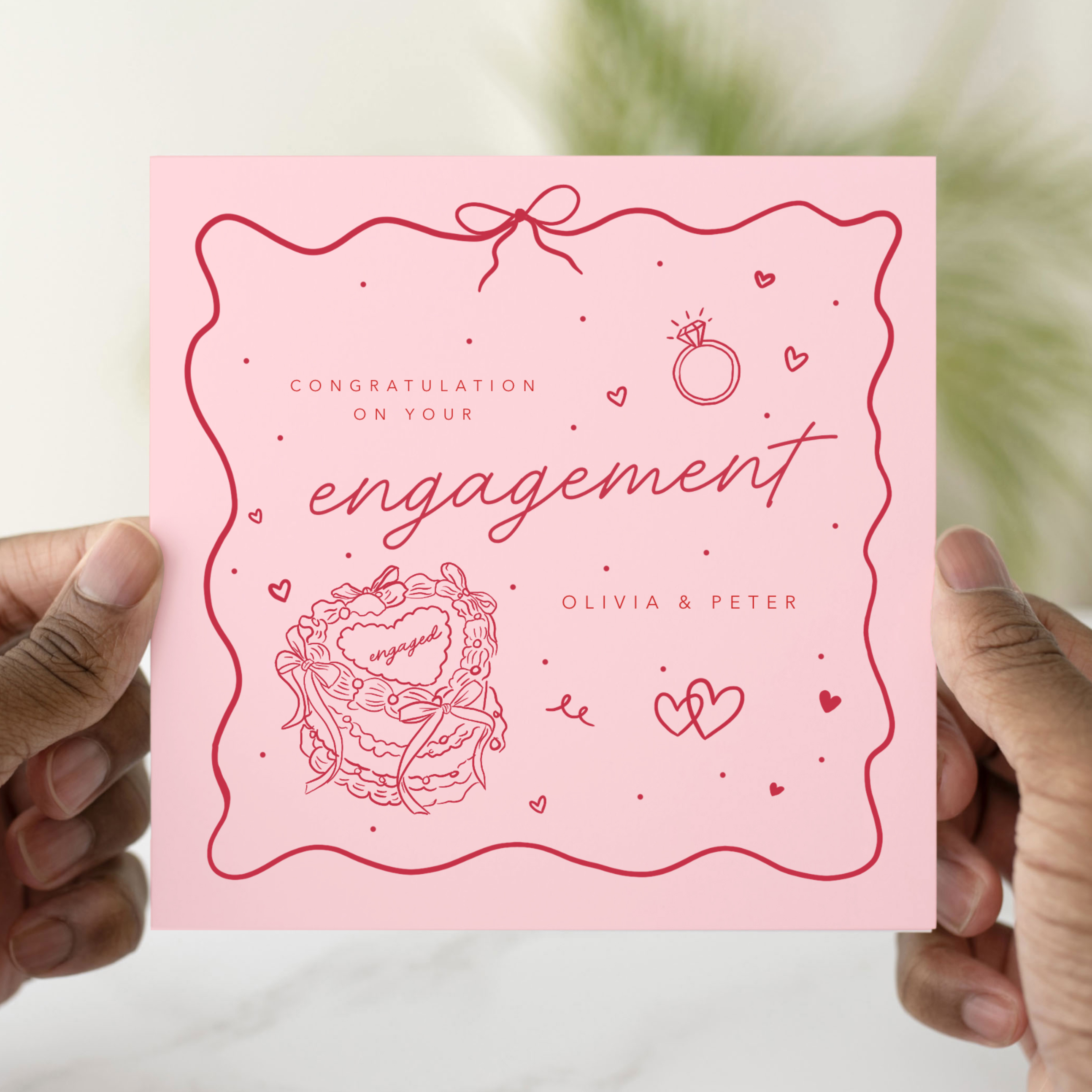 Personalised Pink Engagement Card