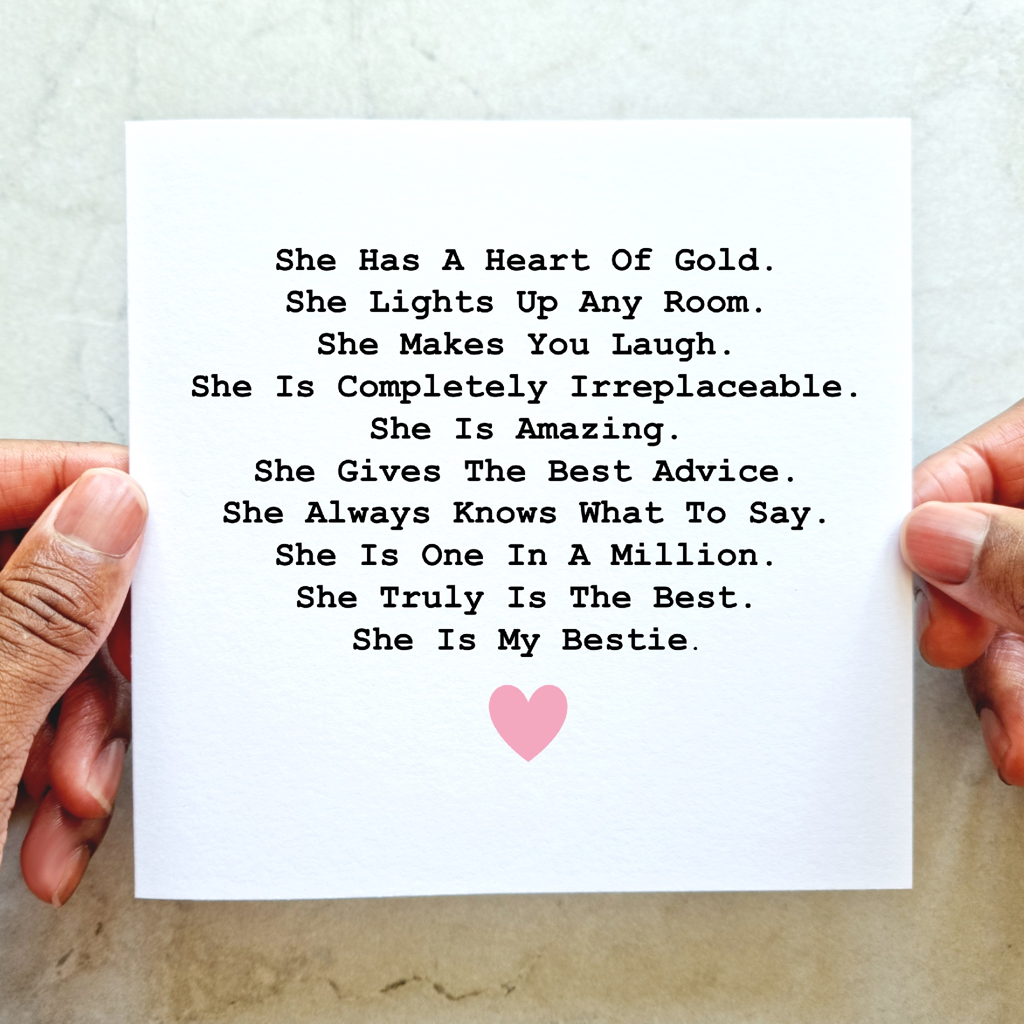 Bestie Birthday Card - Poem