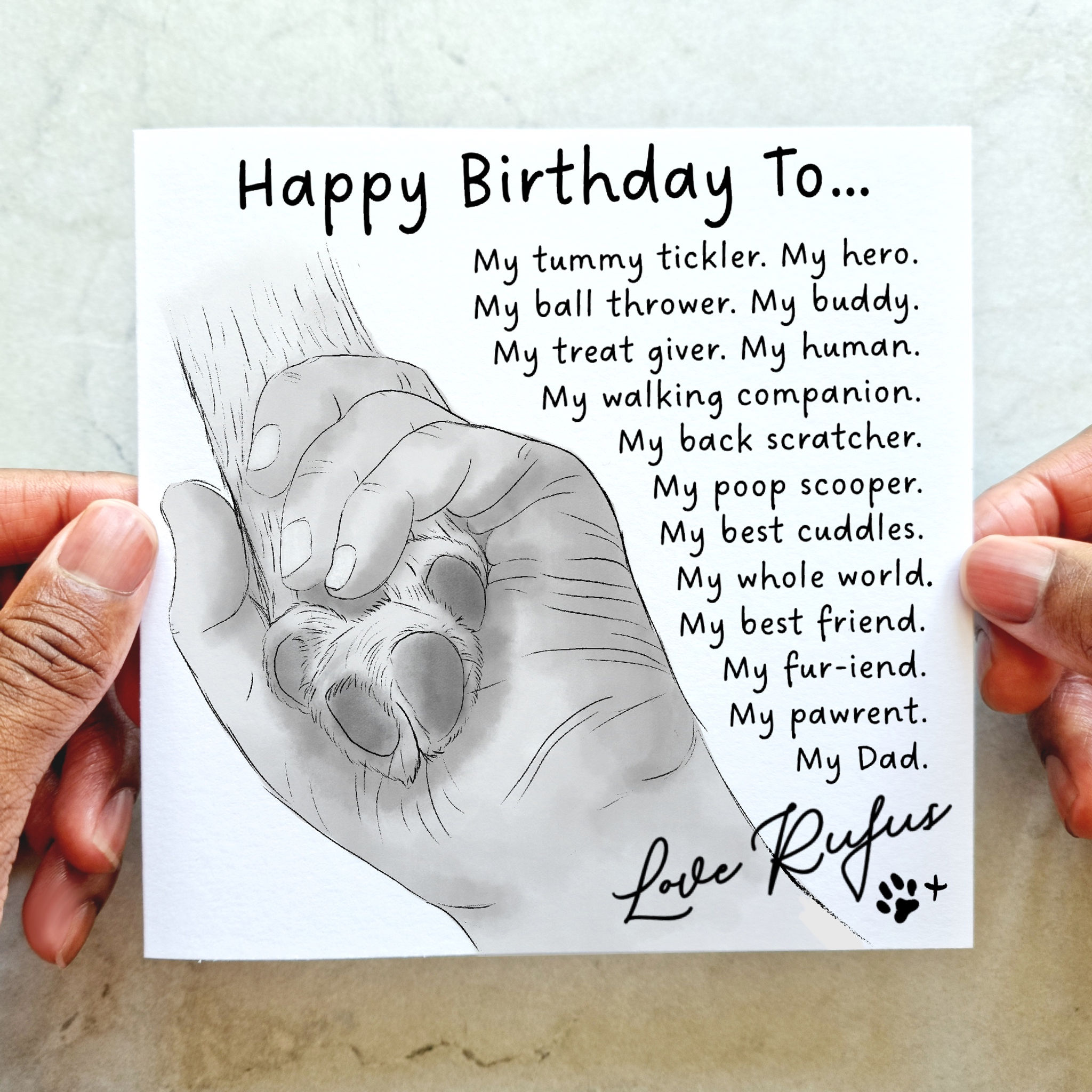 Personalised Dog Dad Birthday Card - From Dog