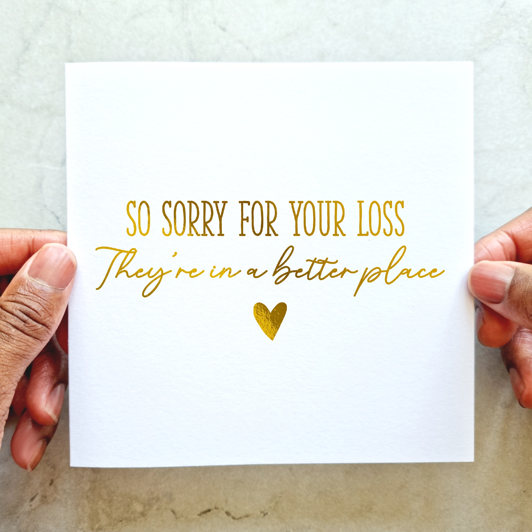 Sympathy Card - Better Place - Gold Foil