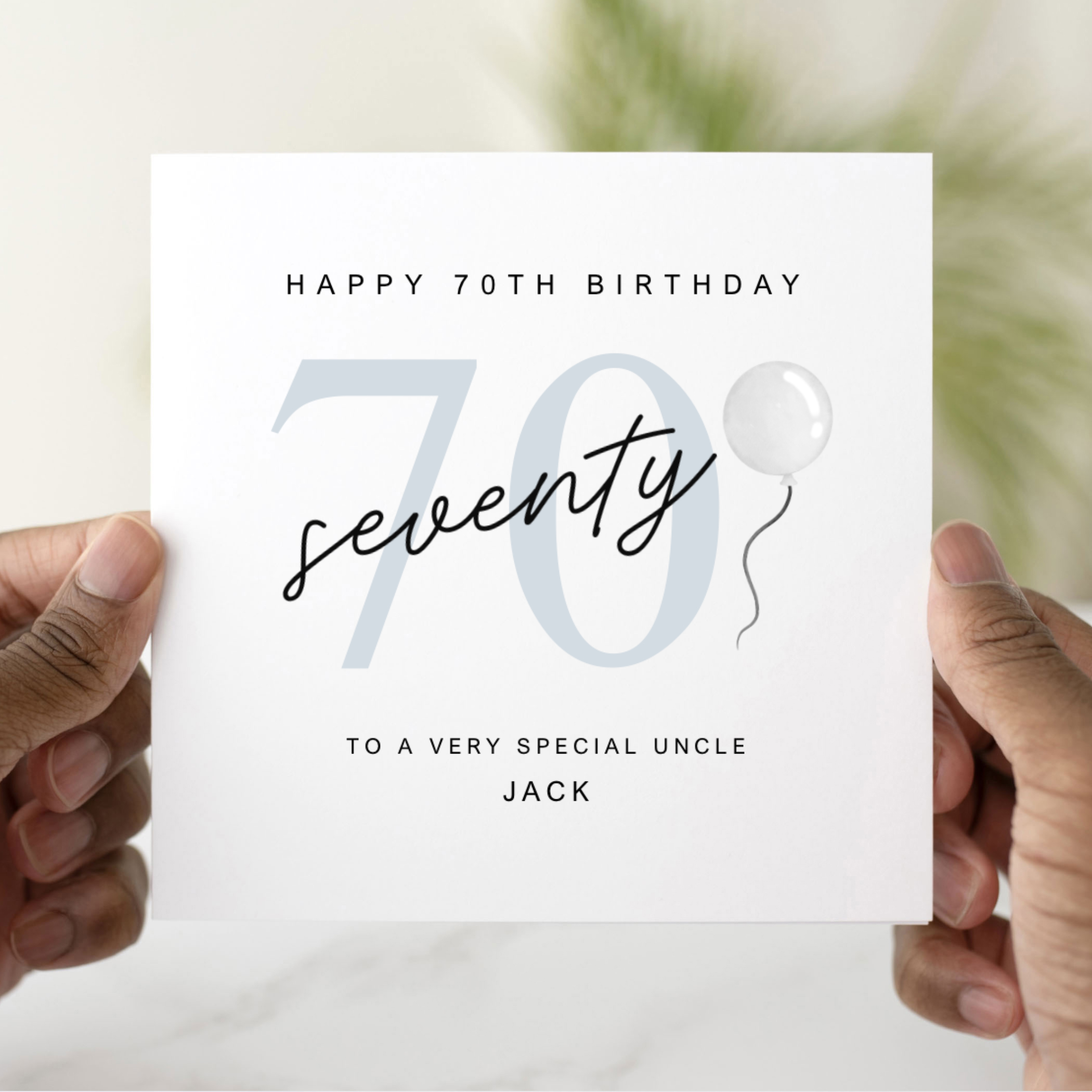 Personalised 70th Uncle Birthday Card