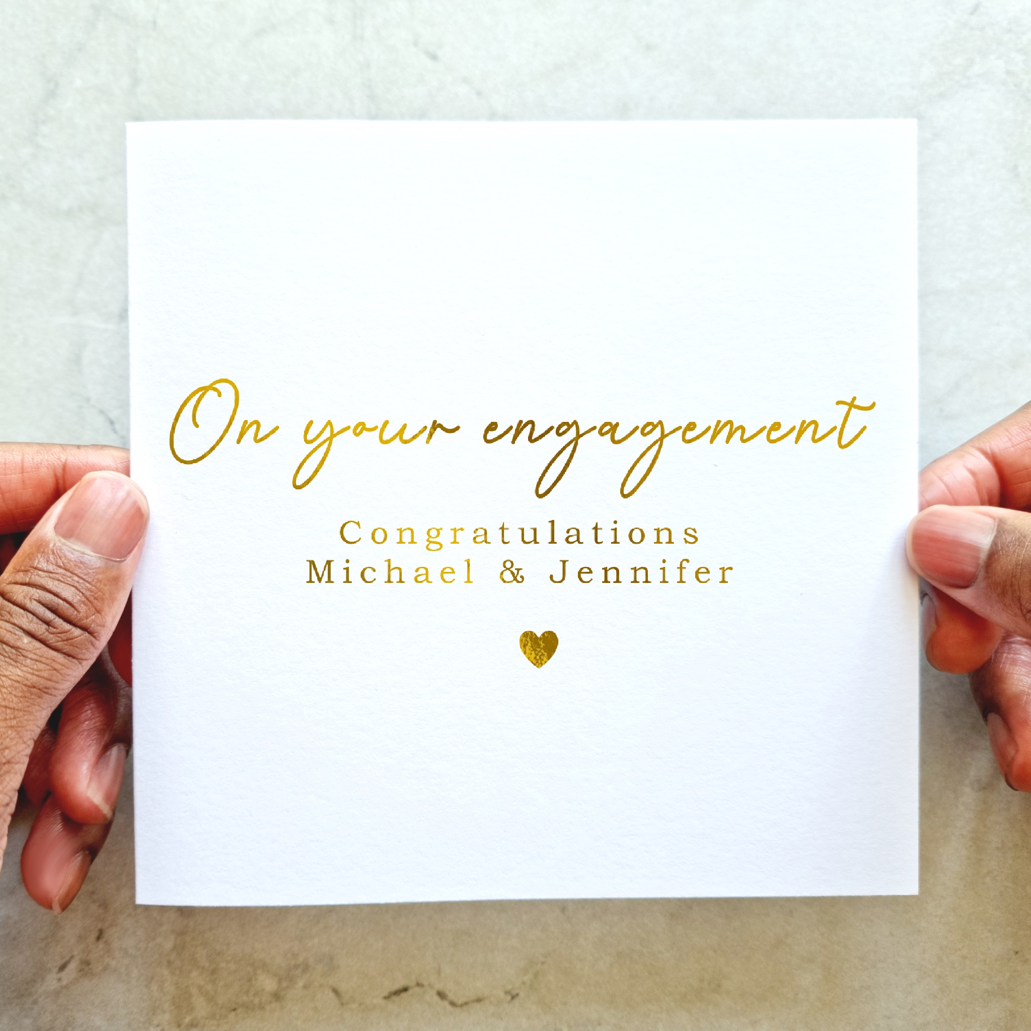 Personalised Engagement Card - Gold Foil