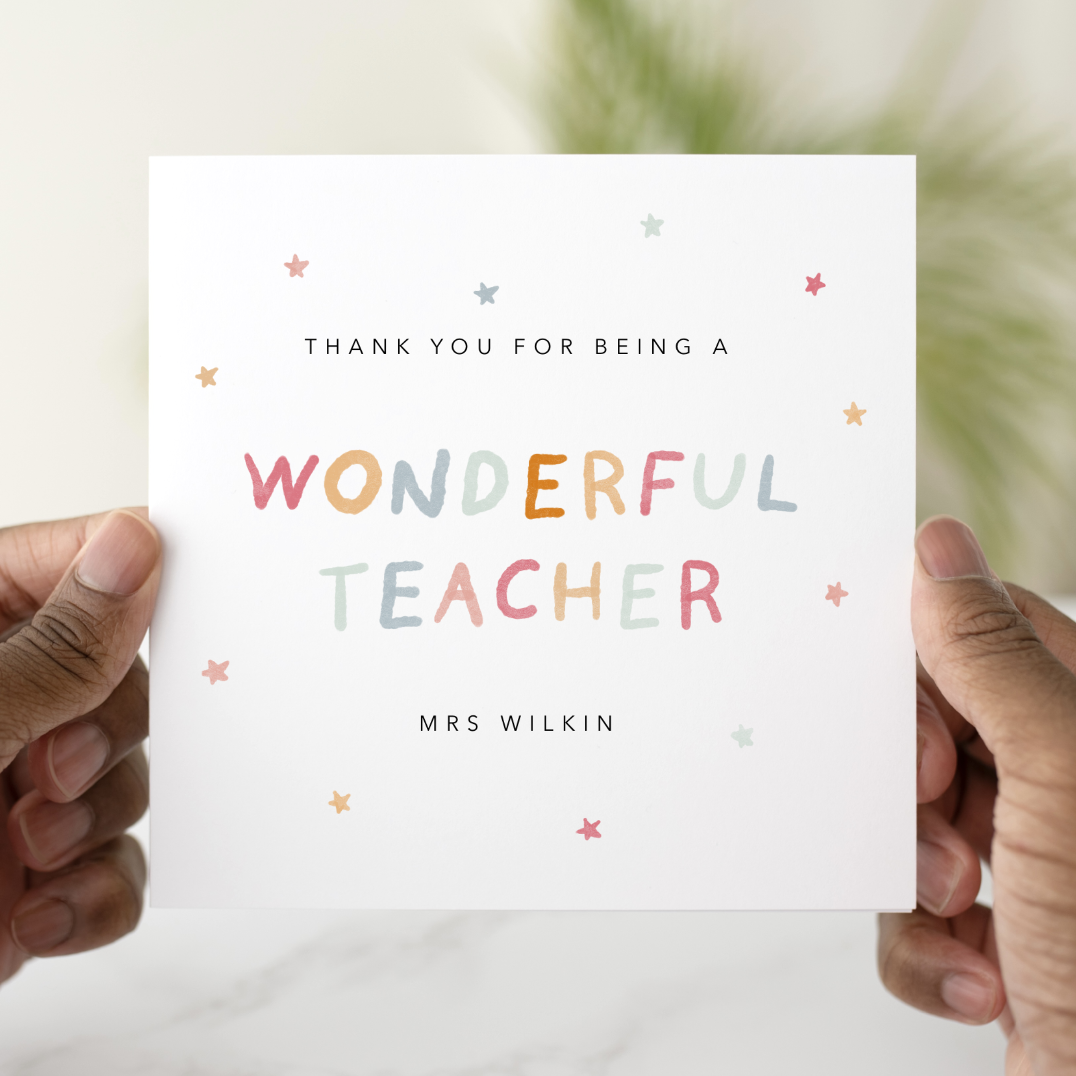 Personalised Wonderful Teacher Thank You Card