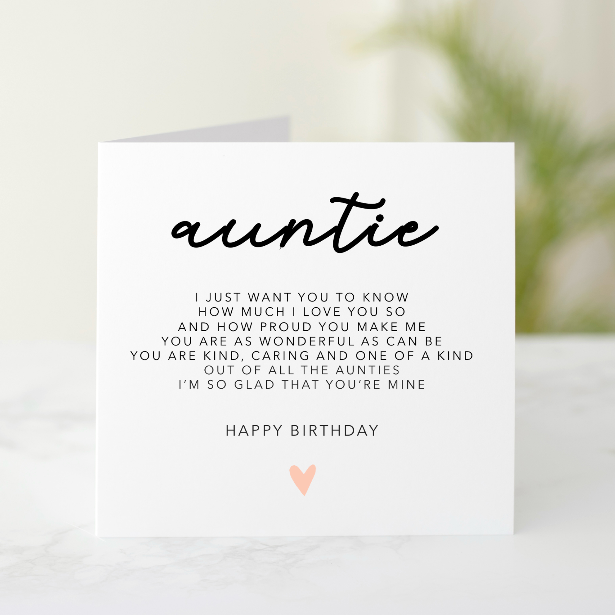 Auntie Birthday Card - Poem