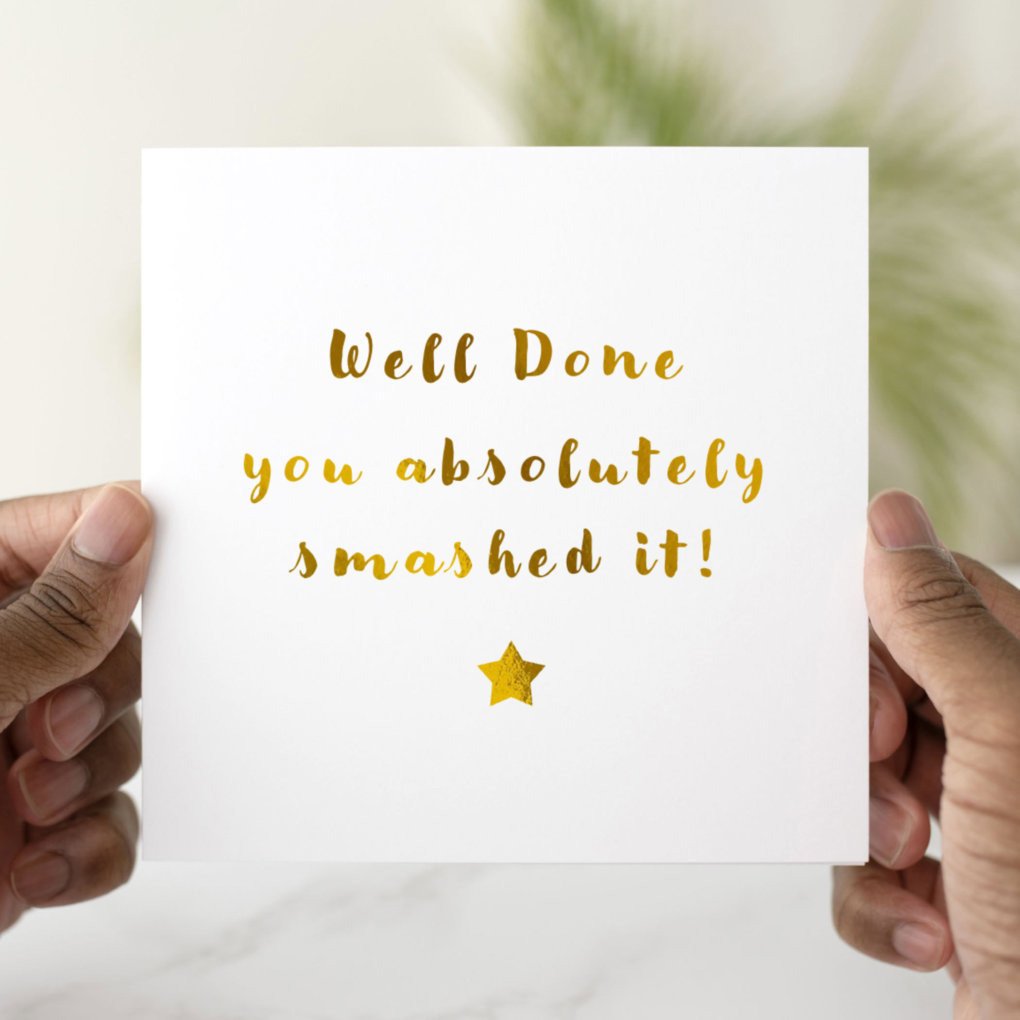 Congratulations Card - Well Done - Gold Foil