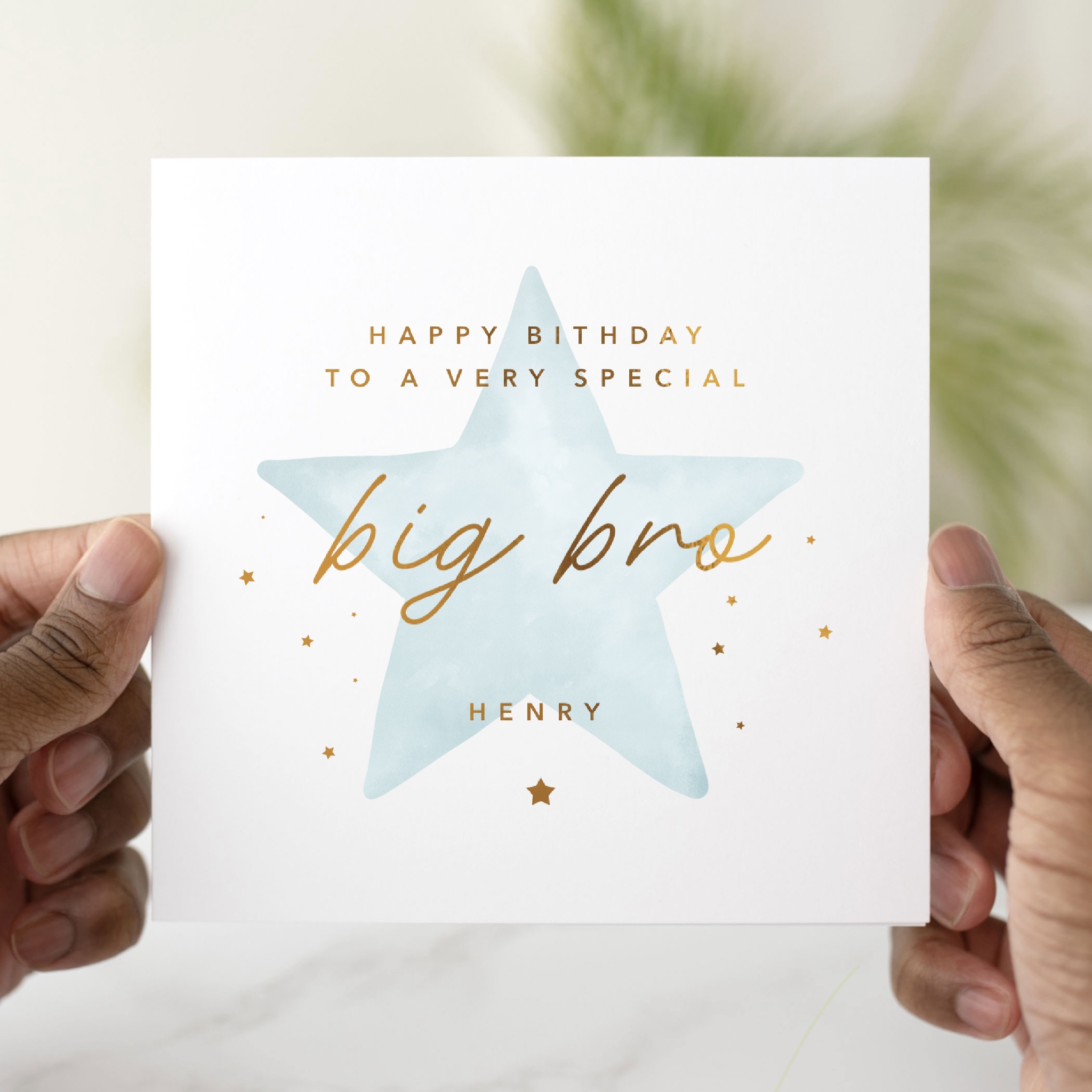 Big Bro Birthday Card - Gold Foil