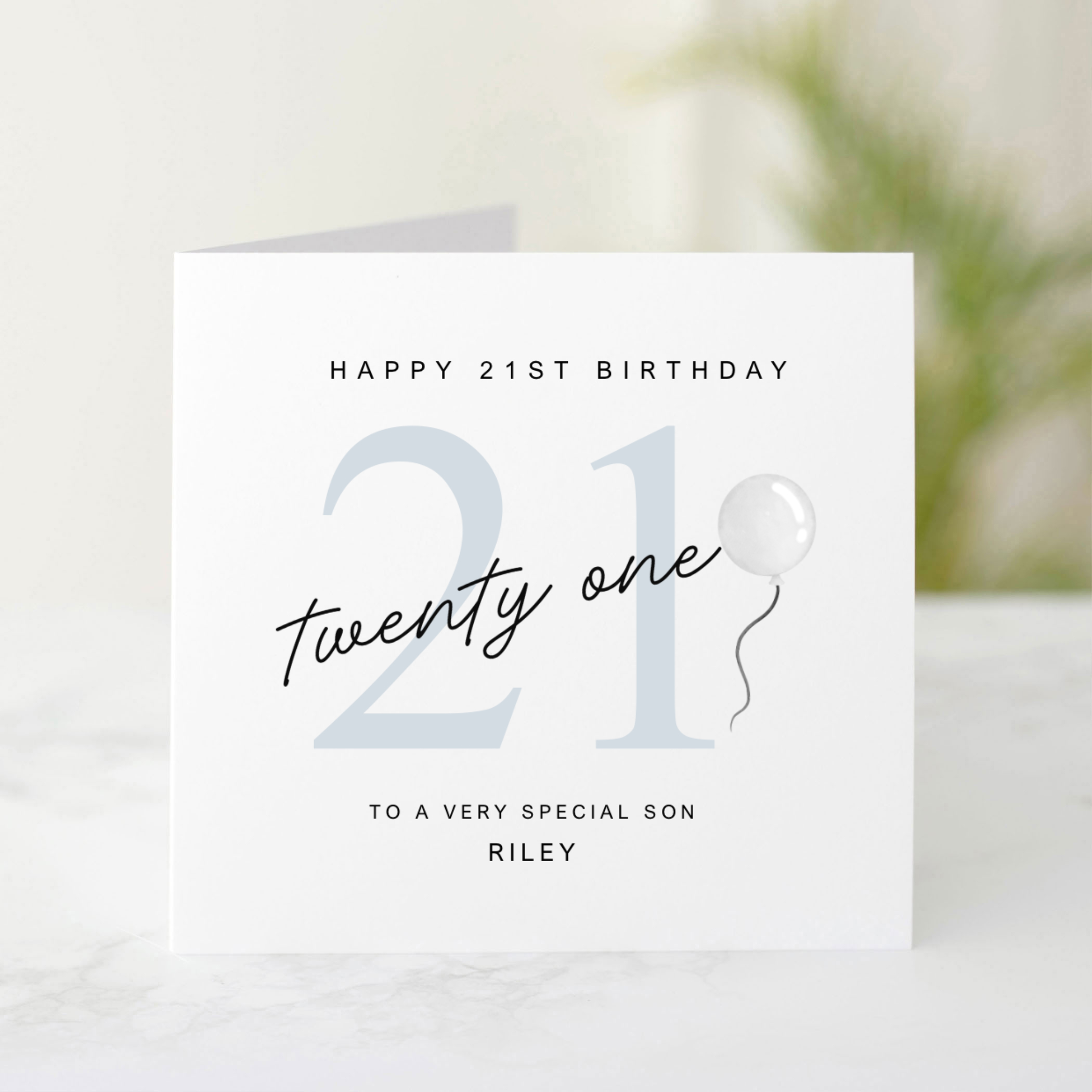 Personalised Son 21st Birthday Card