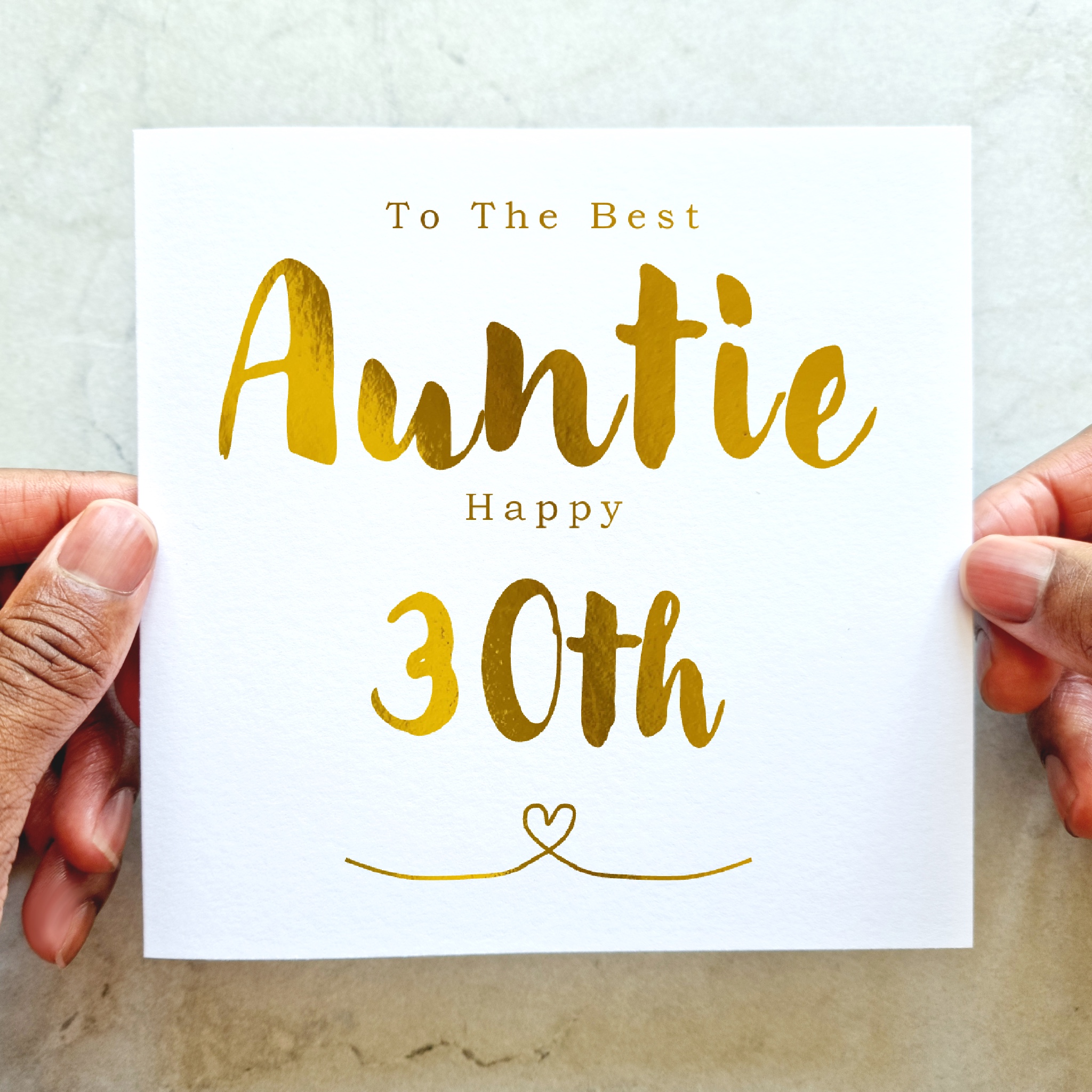 Auntie 30th Birthday Card - Gold Foil