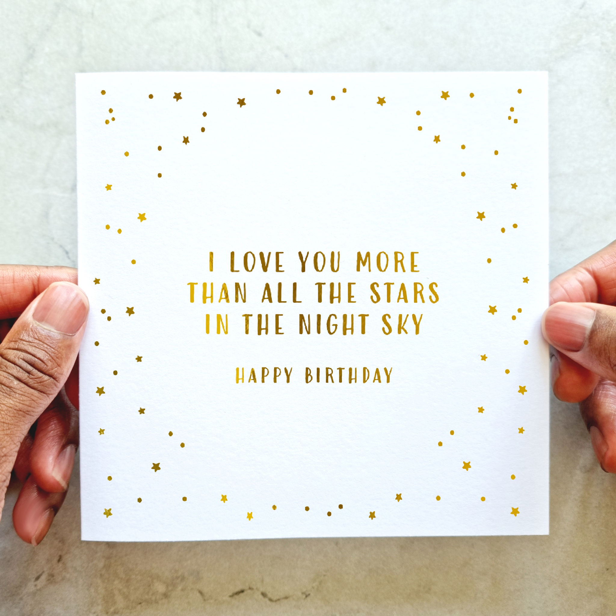 Romantic Birthday Card - Night Sky - Gold Foil