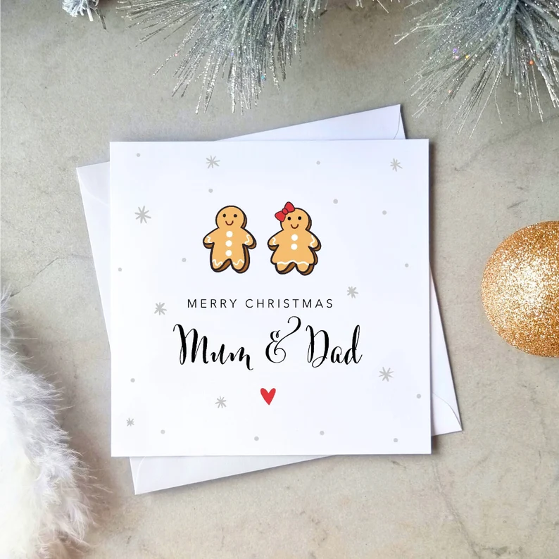 Mum And Dad Christmas Card - Gingerbread Men
