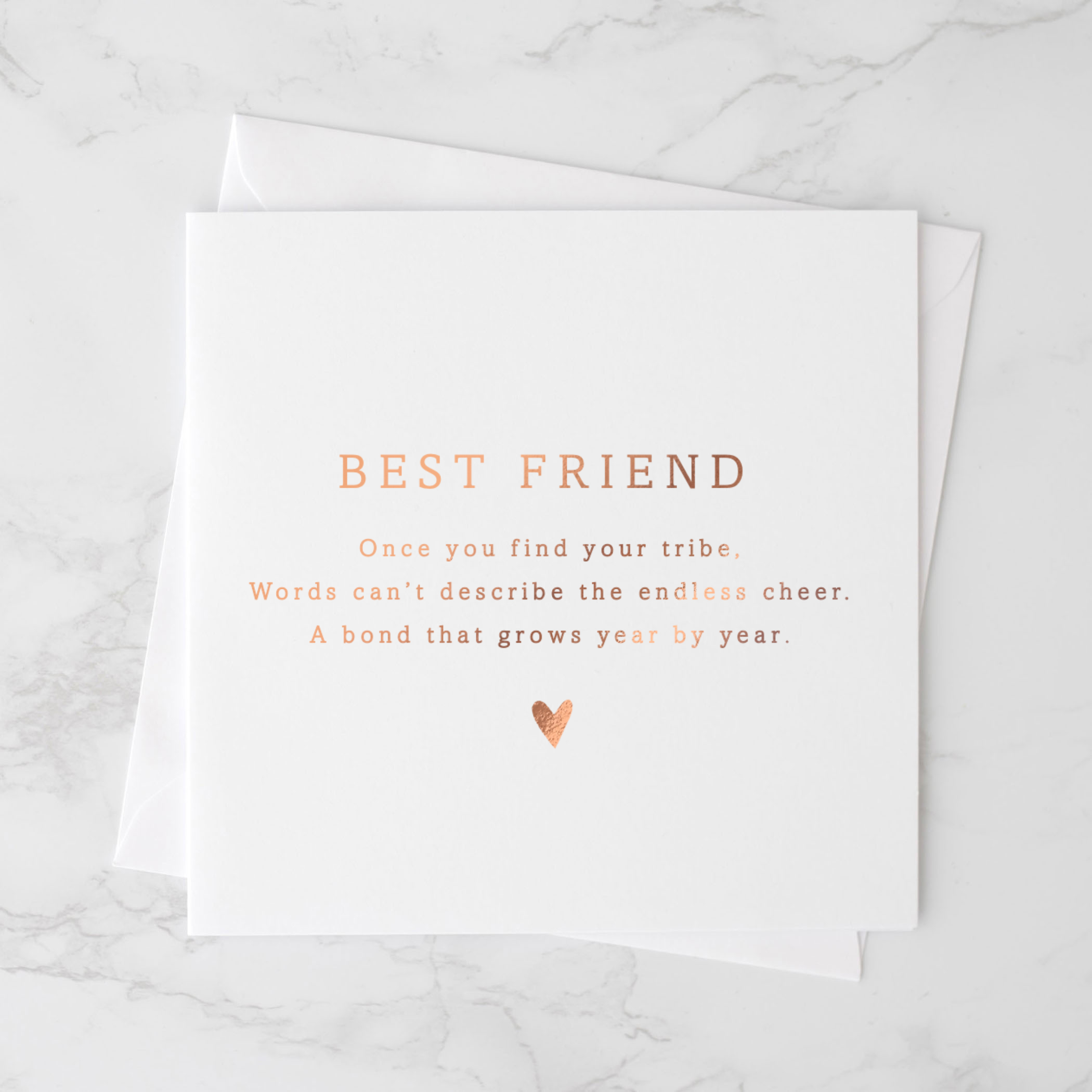 Best Friend Birthday Card - Tribe - Rose Gold Foil