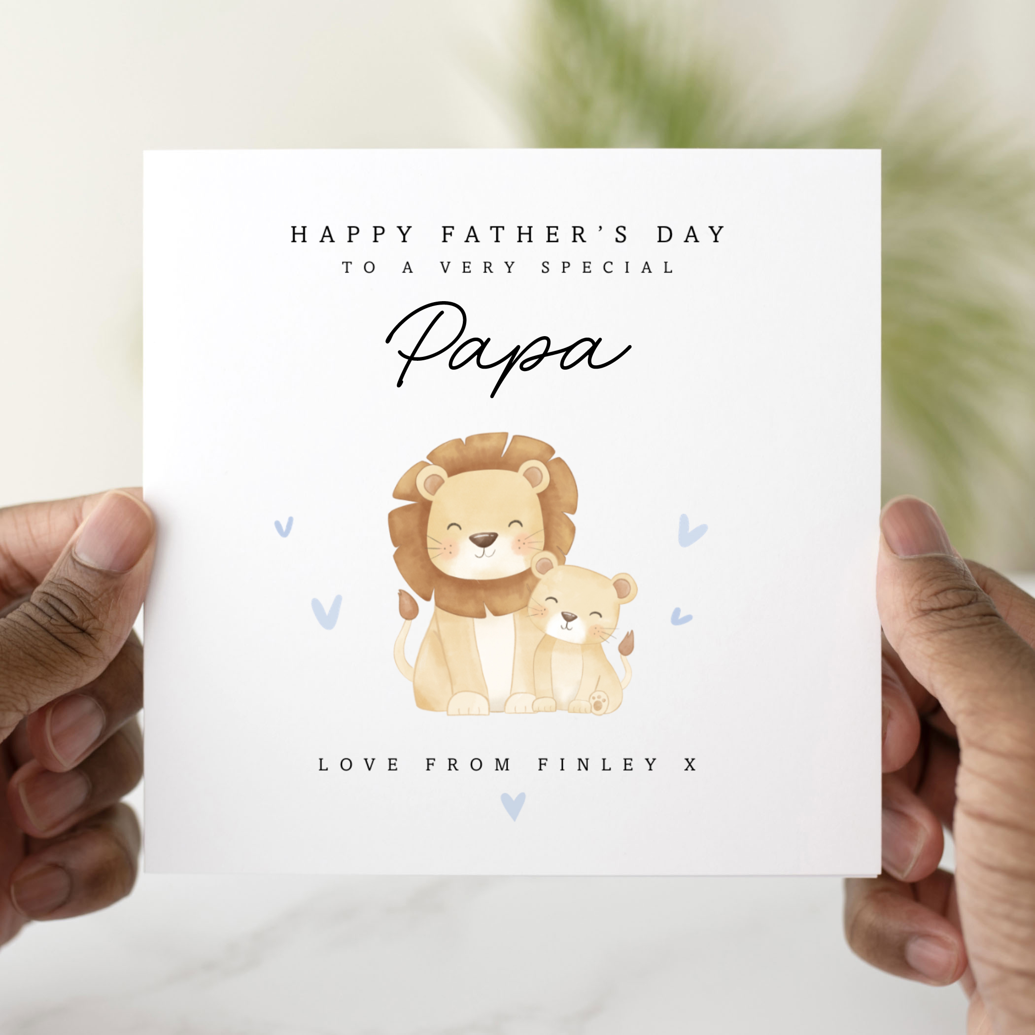 Personalised Lion Papa Father's Day Card