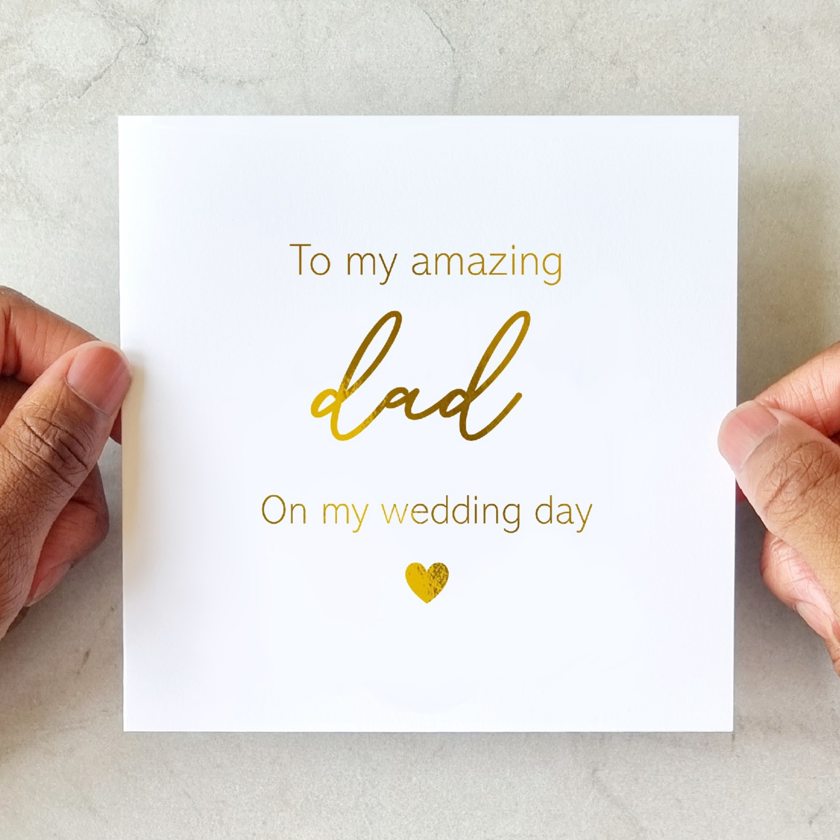 Personalised Dad Wedding Card - On My Wedding - Gold Foil