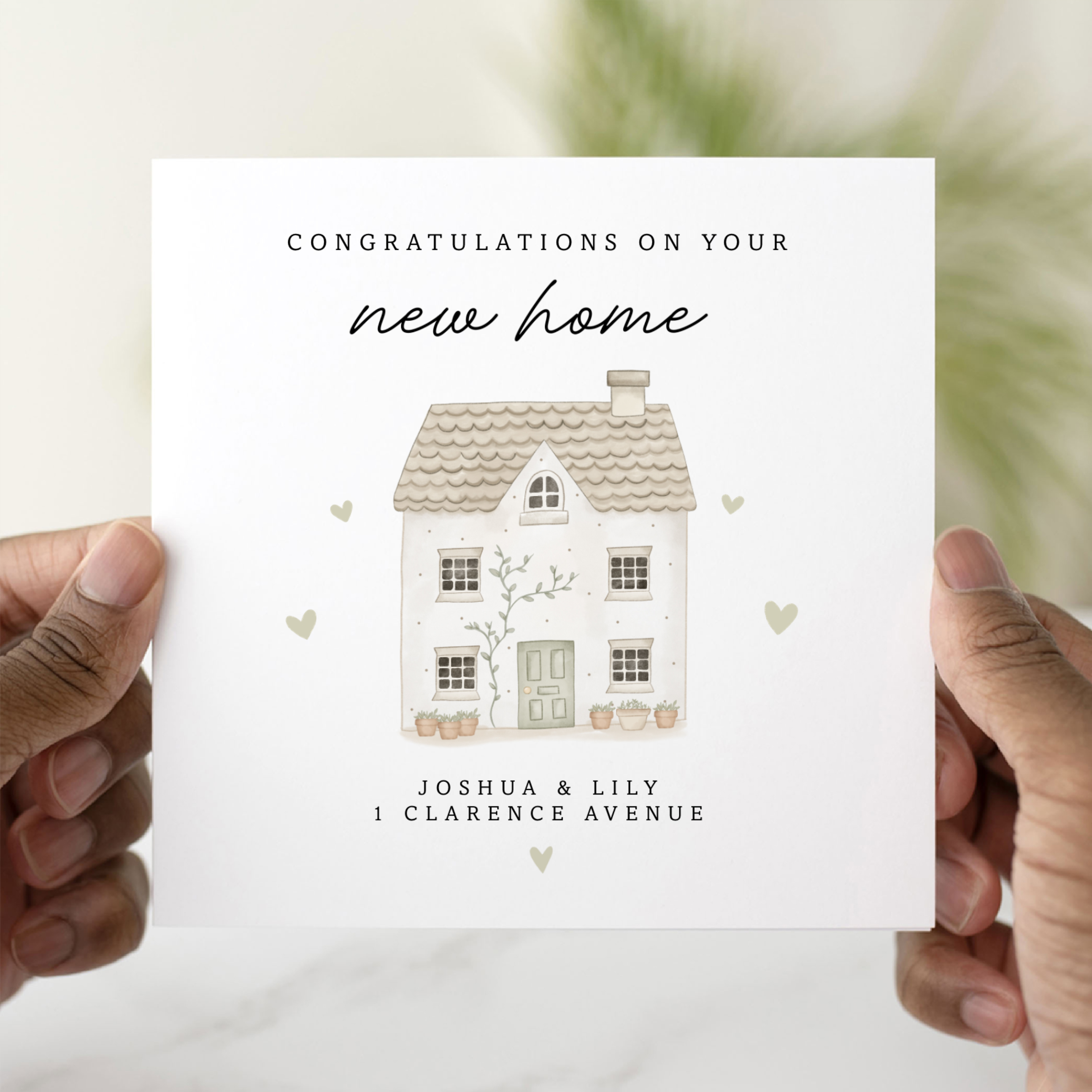 Personalised Watercolour New Home Card