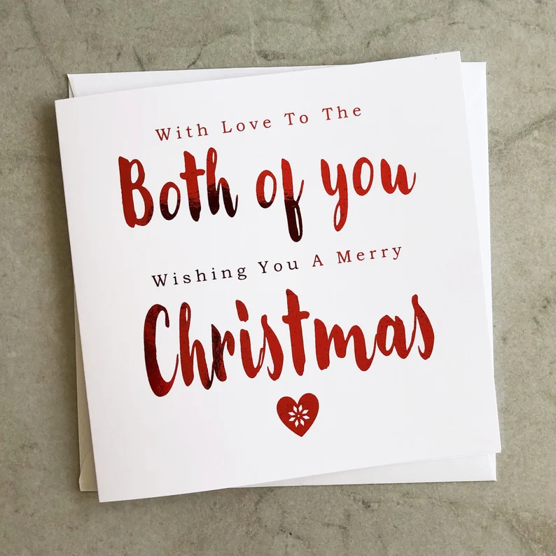 Both Of You Christmas Card - Red Foil