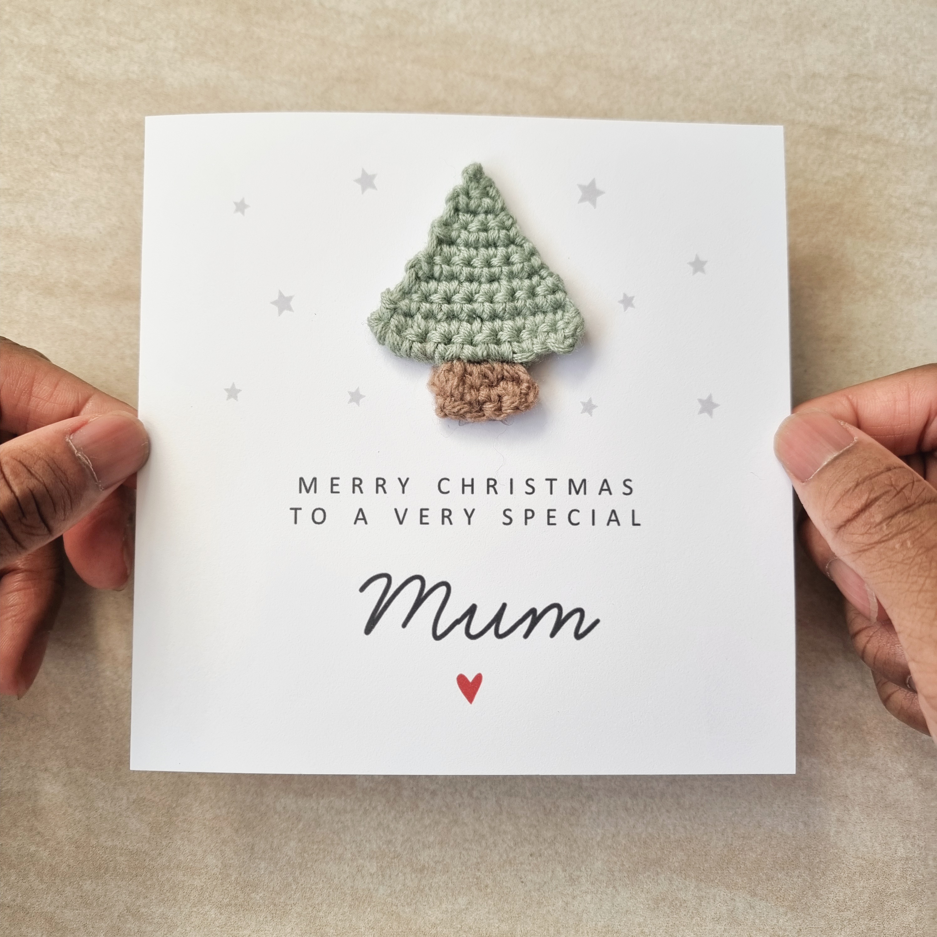 Mum Christmas Card - Crochet Tree