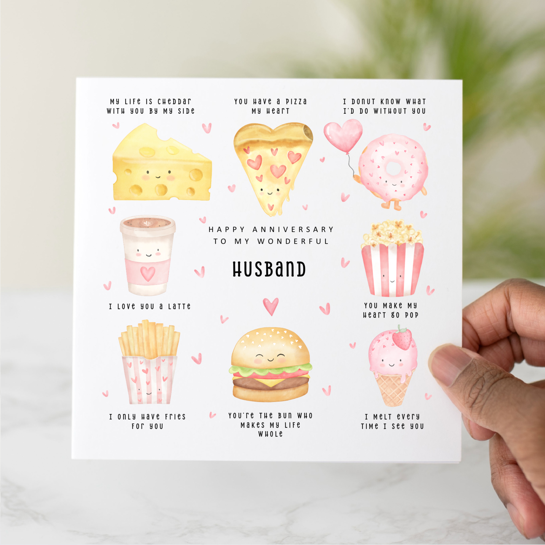 Husband Anniversary Card - Food Puns