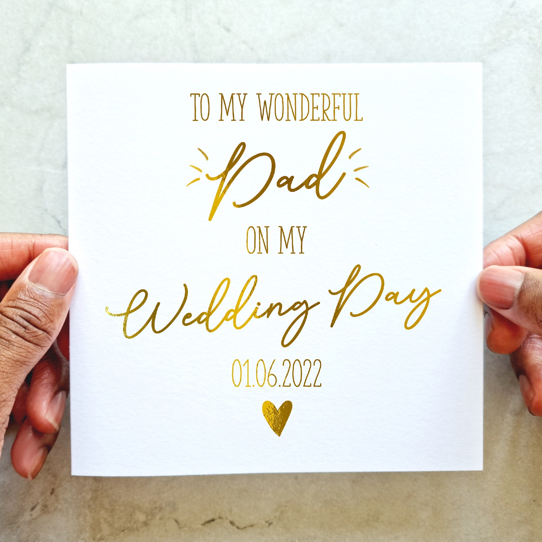 Dad Wedding Card - On My Wedding - Gold Foil
