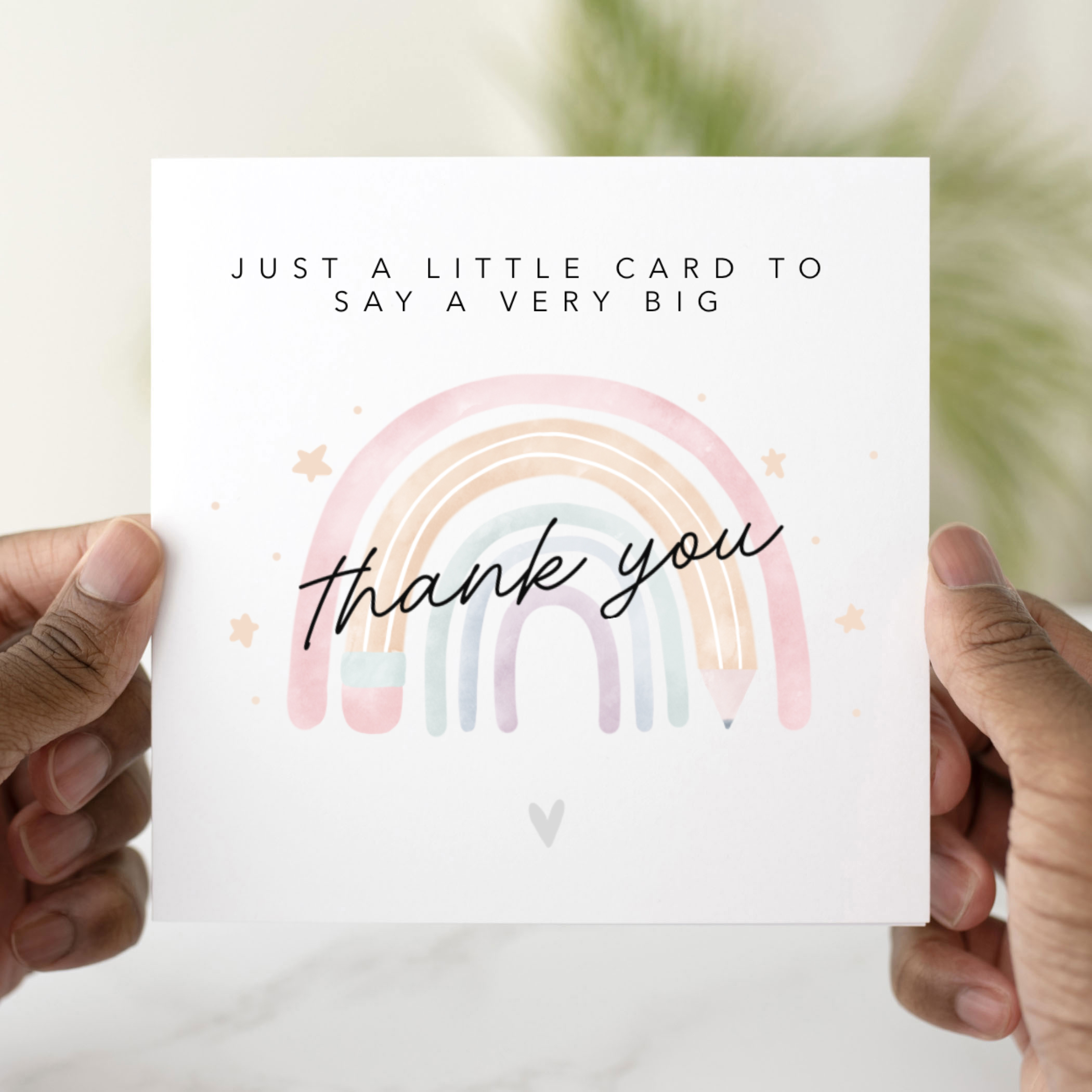 Rainbow Teacher Thank You Card