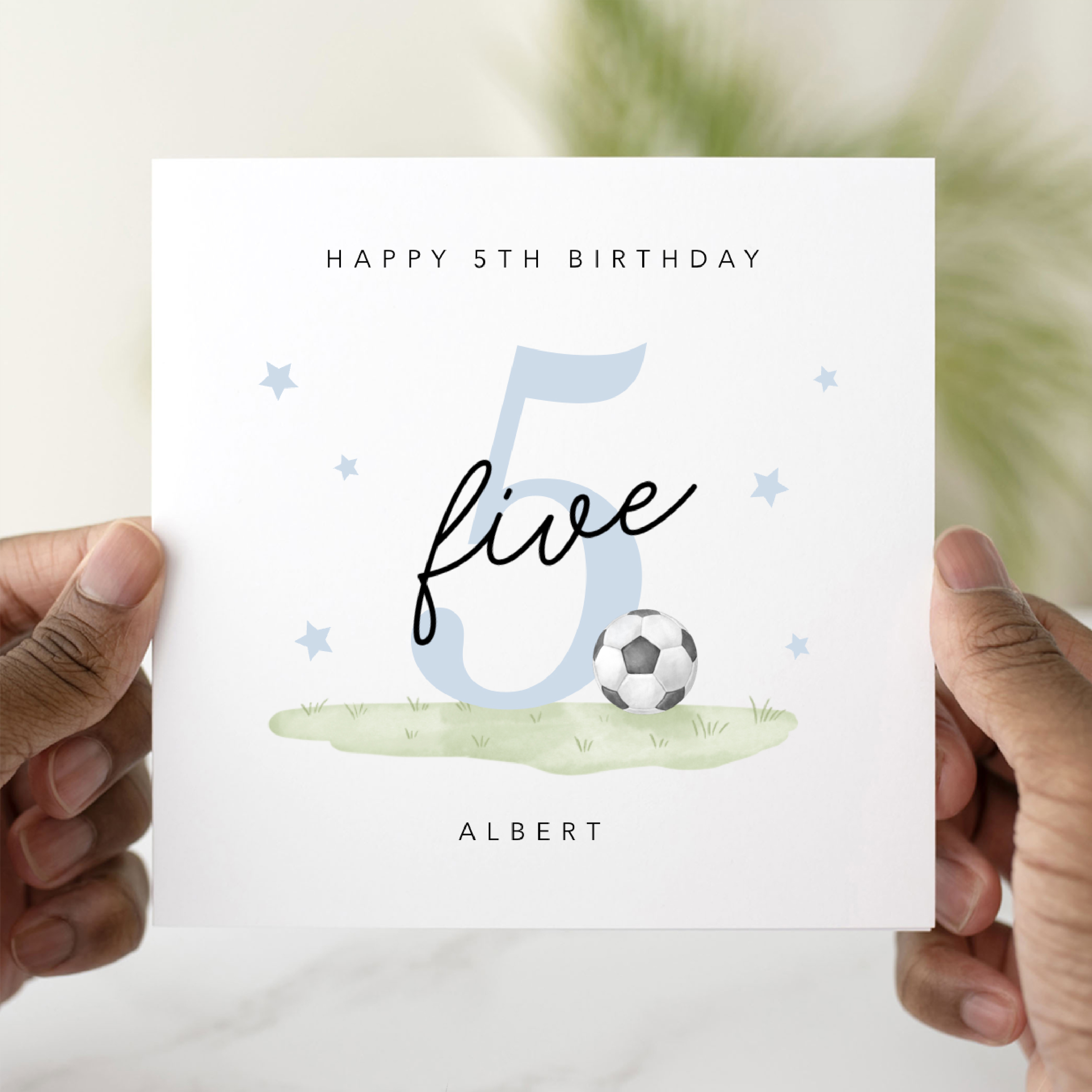 Personalised Football 5th Birthday Card