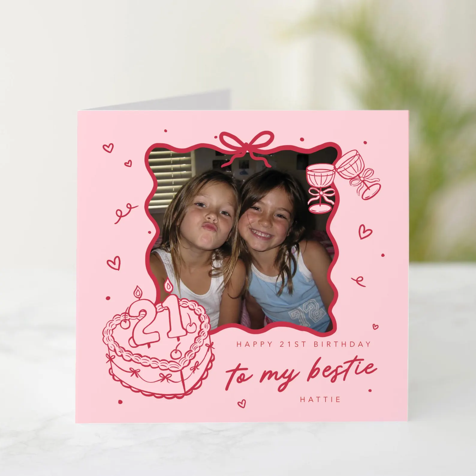 Cute 18th Personalised Bestie Birthday Card - Add Your Own Photo