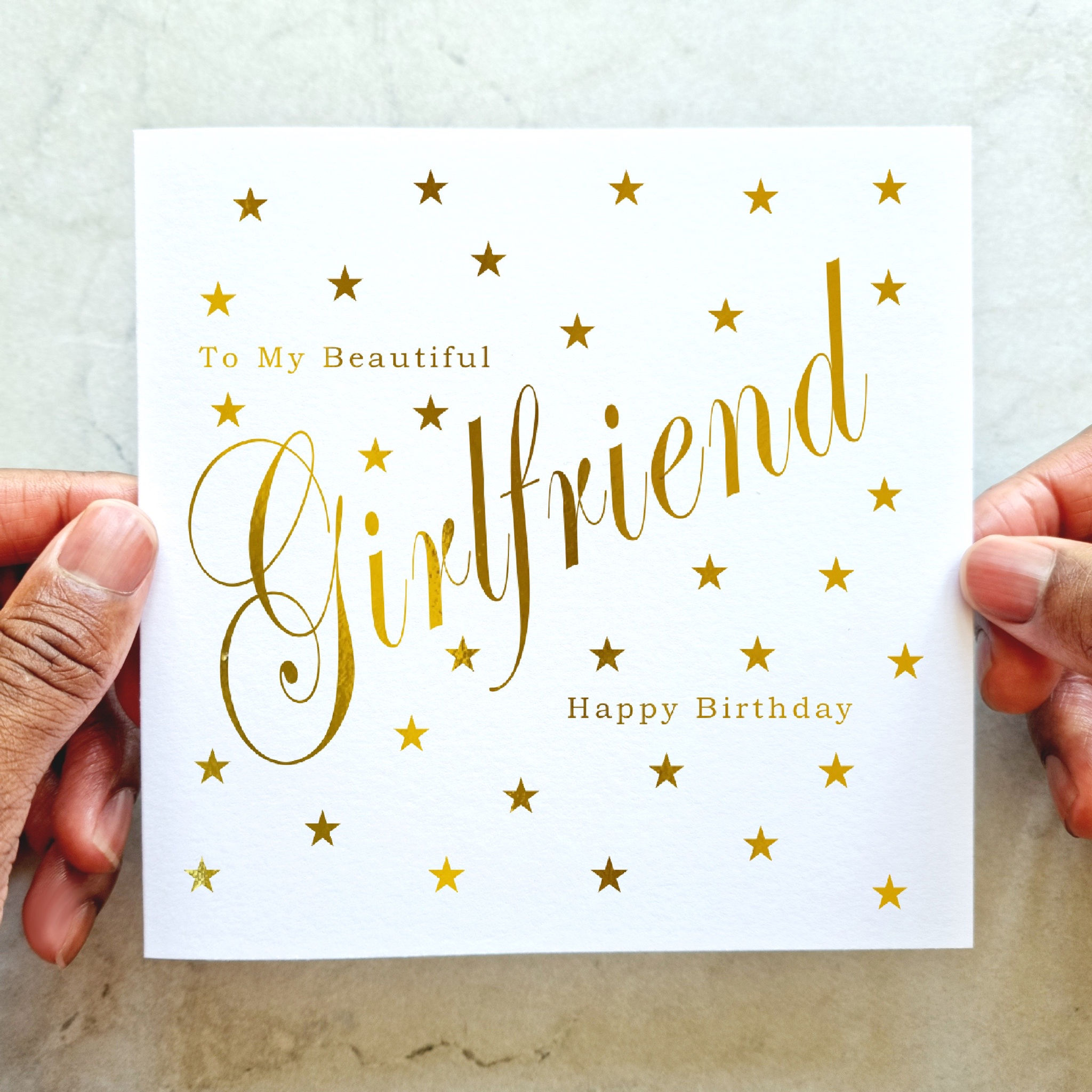 Girlfriend Birthday Card - Gold Foil