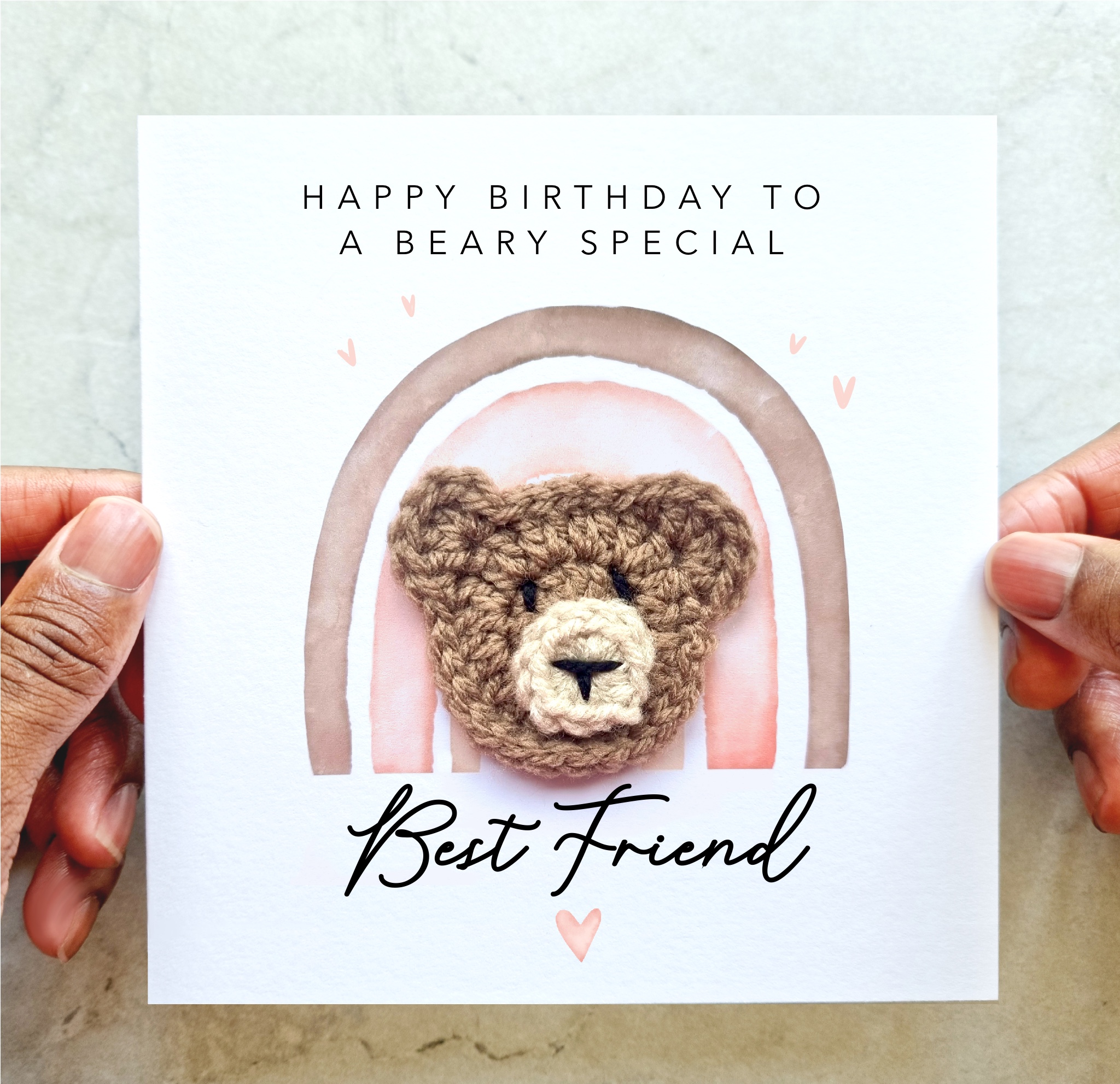 Best Friend Birthday Card - Crochet Bear