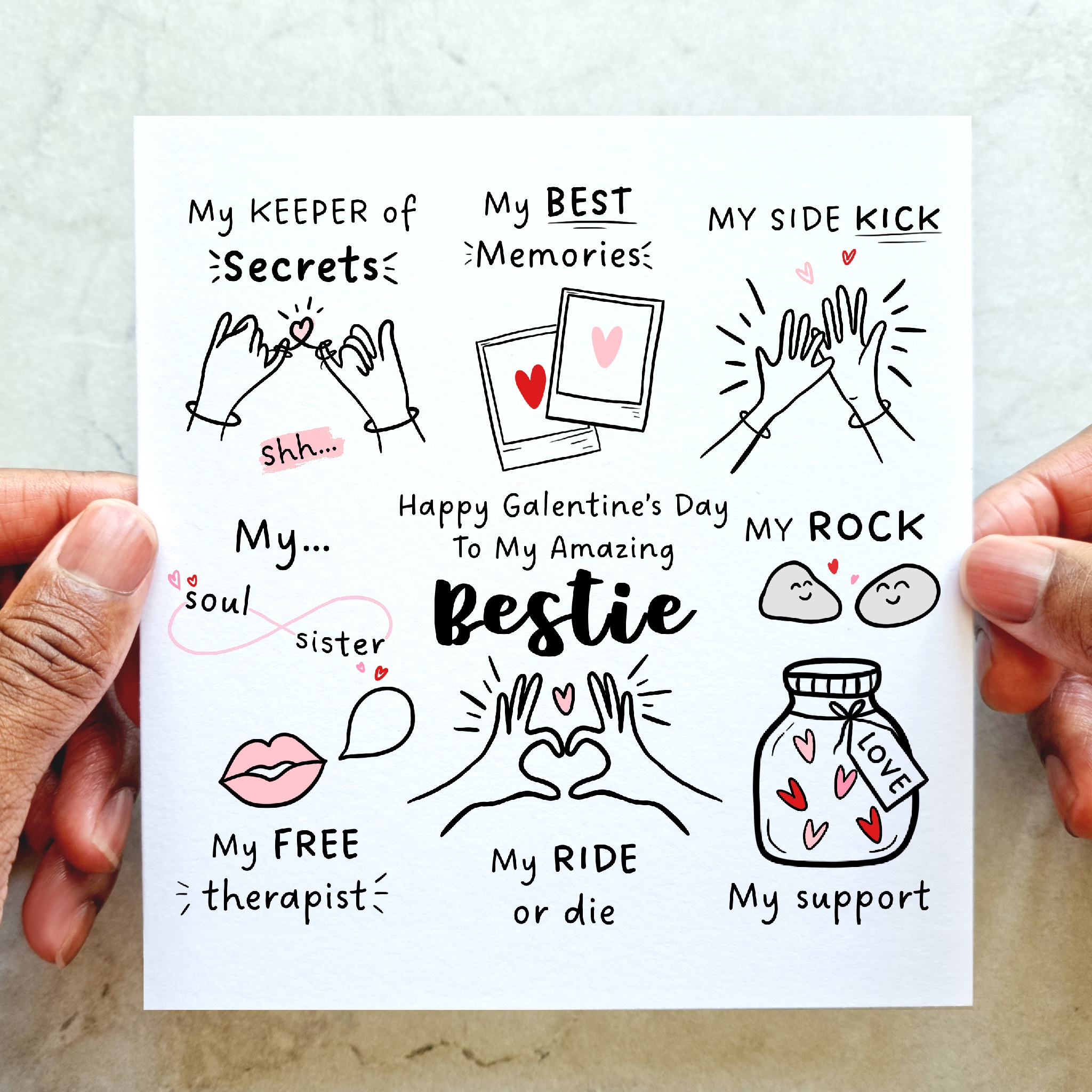 Fun Bestie Galentine's Day Card