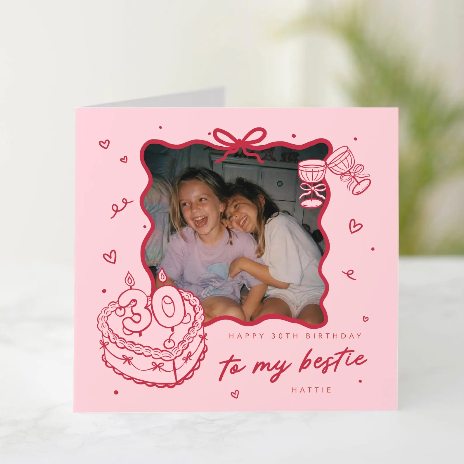 Cute 30th Personalised Bestie Birthday Card - Add Your Own Photo