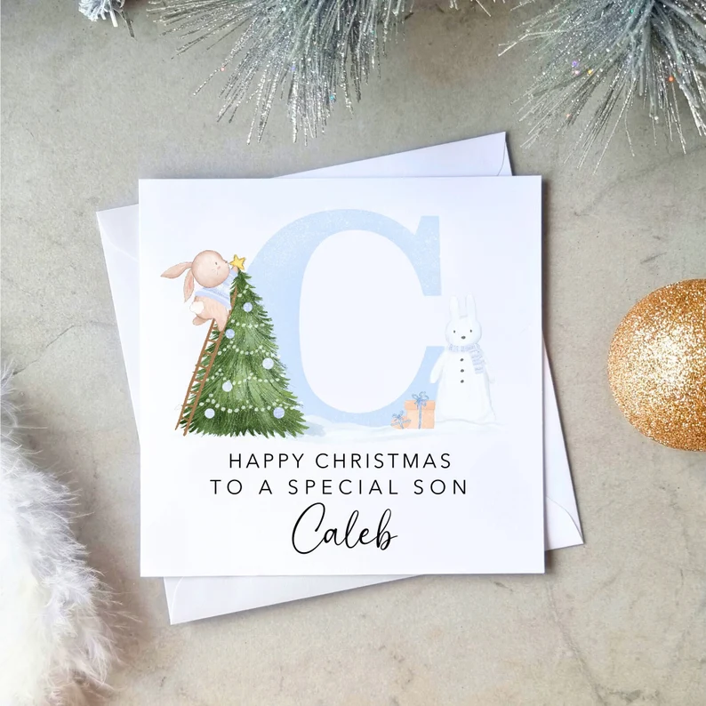 Personalised Son Christmas Card - Letter