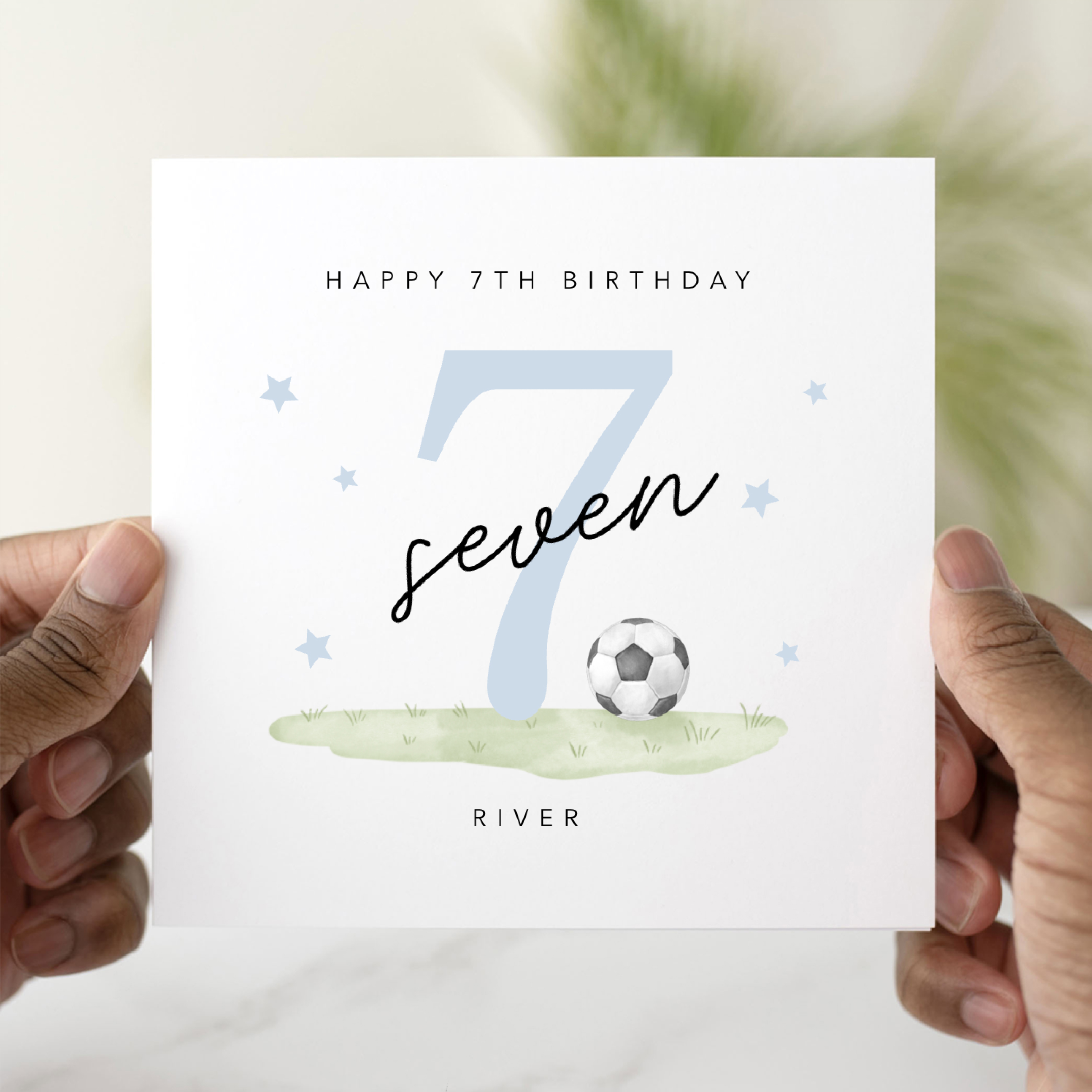 Personalised Football 7th Birthday Card