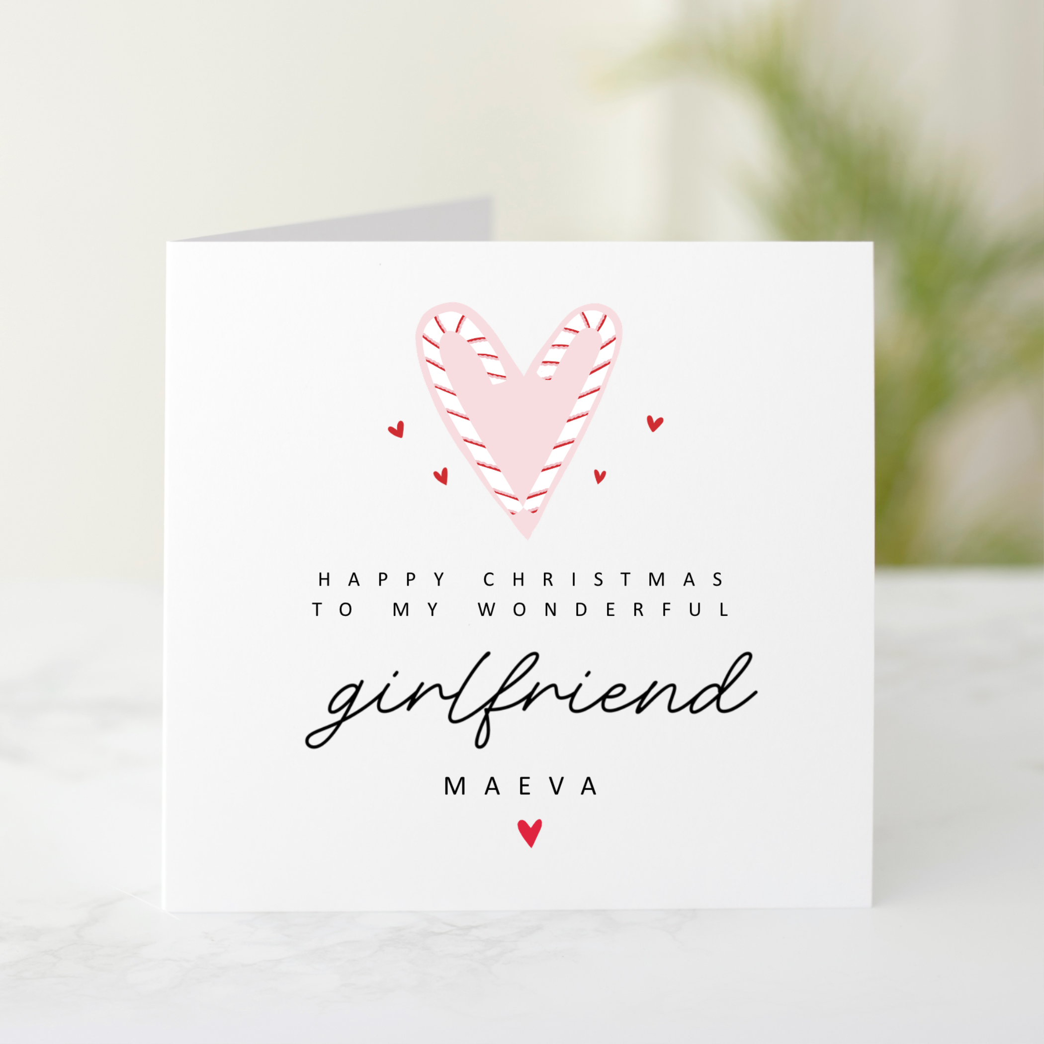 Personalised Girlfriend Christmas Card - Heart