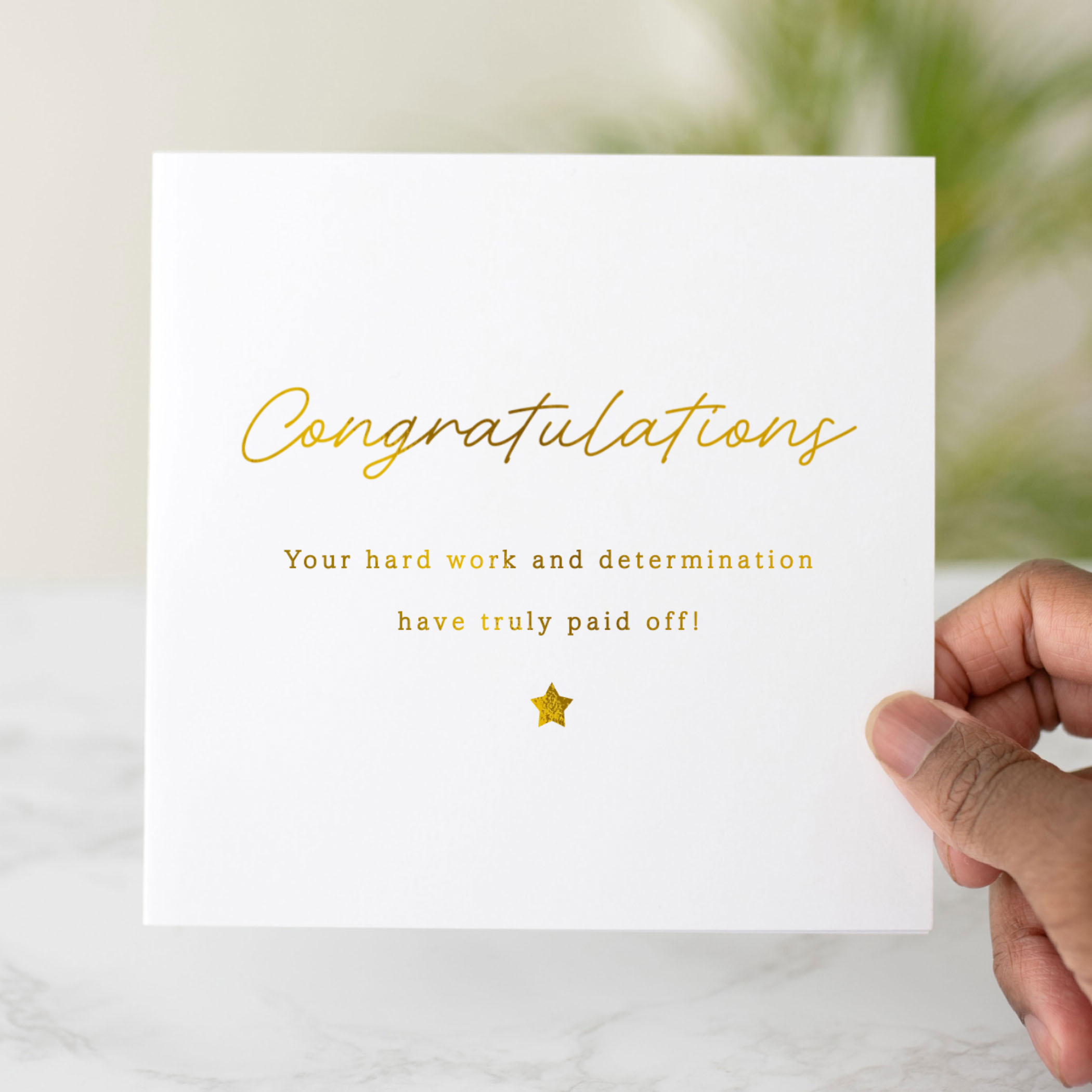 Congratulations Card - Determination - Gold Foil
