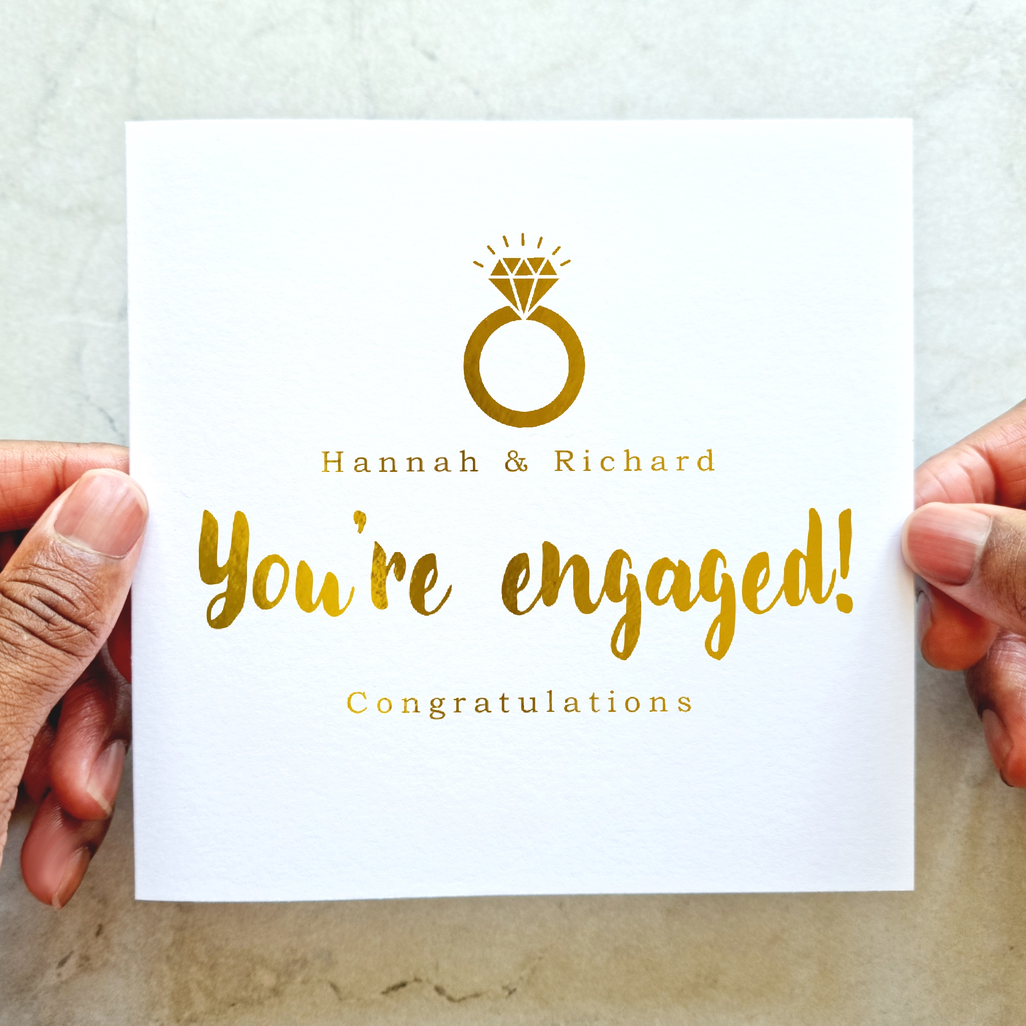 Personalised Engagement Card - You're Engaged - Gold Foil