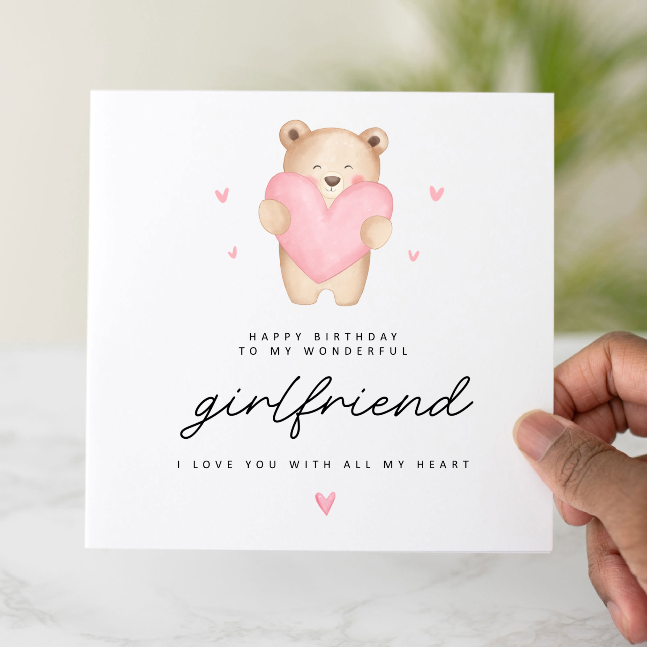 Girlfriend Birthday Card - Cute Bear