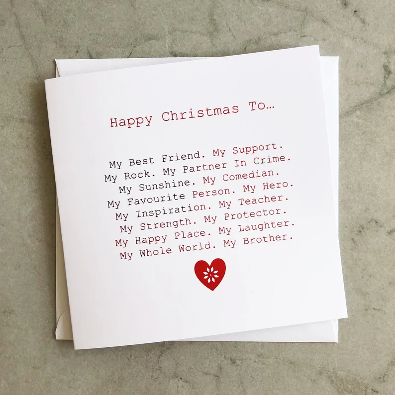 My Brother Christmas Card - Red Foil