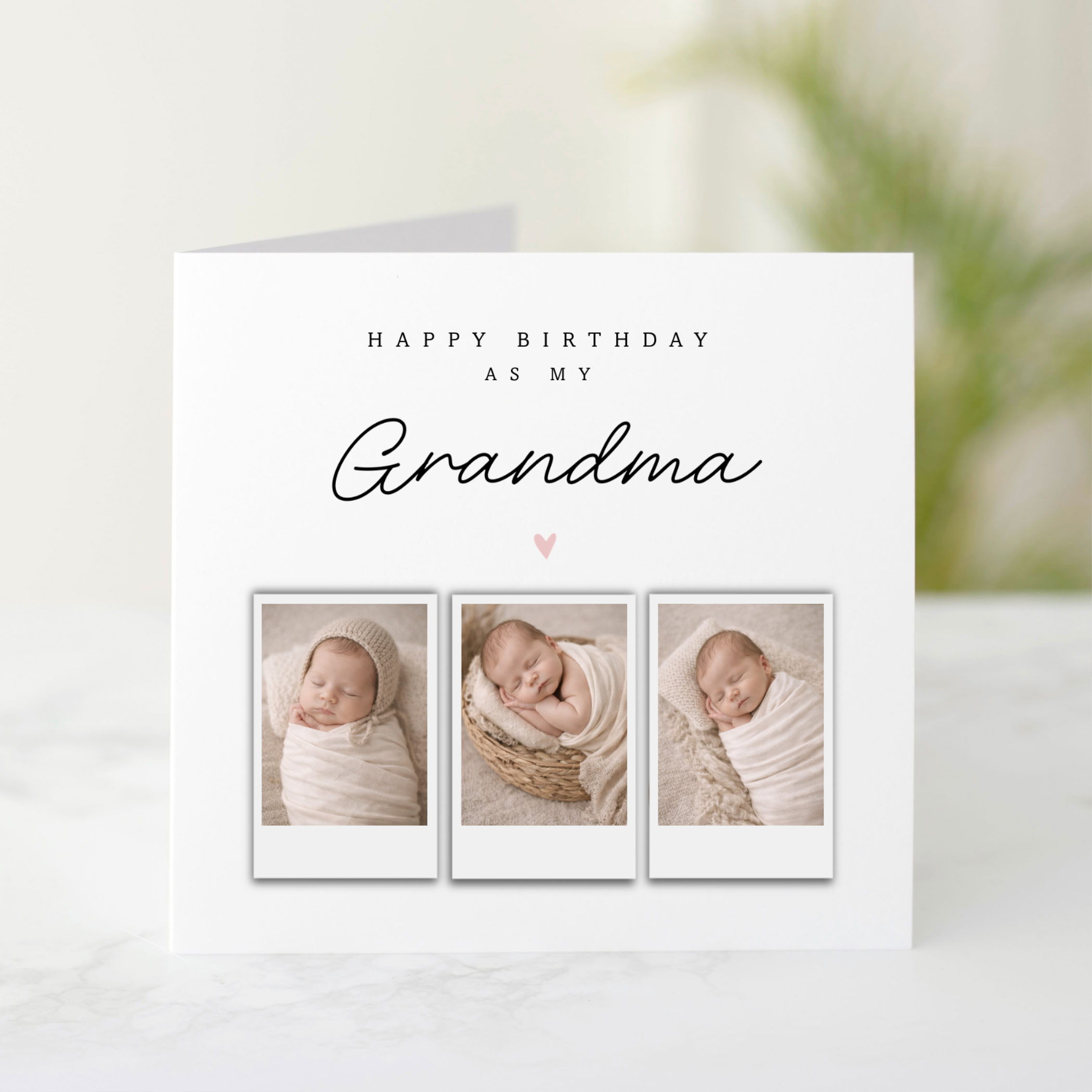 Personalised Grandma Happy Birthday Card - Add Your Own Photos