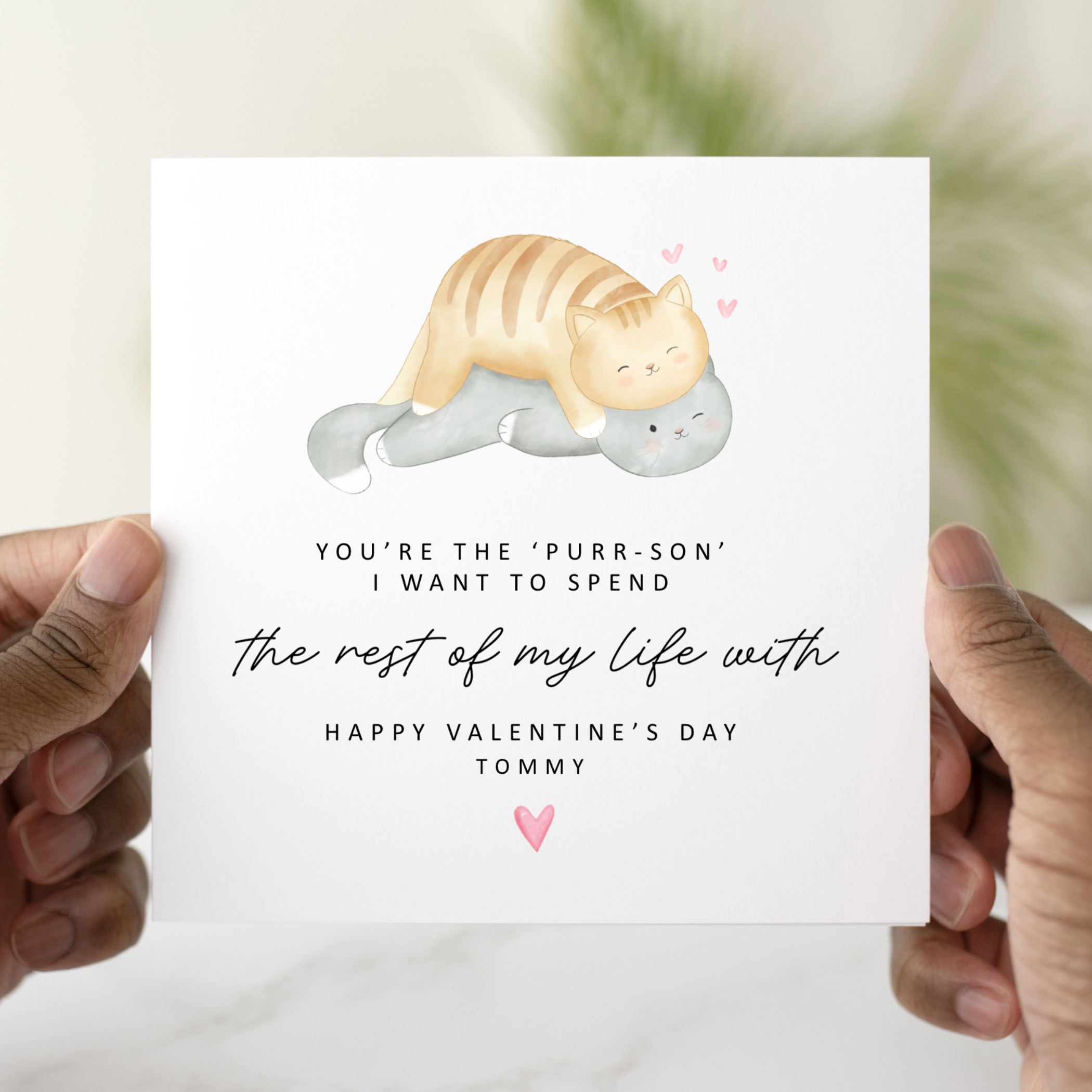 Personalised Cat Pun Valentine's Day Card