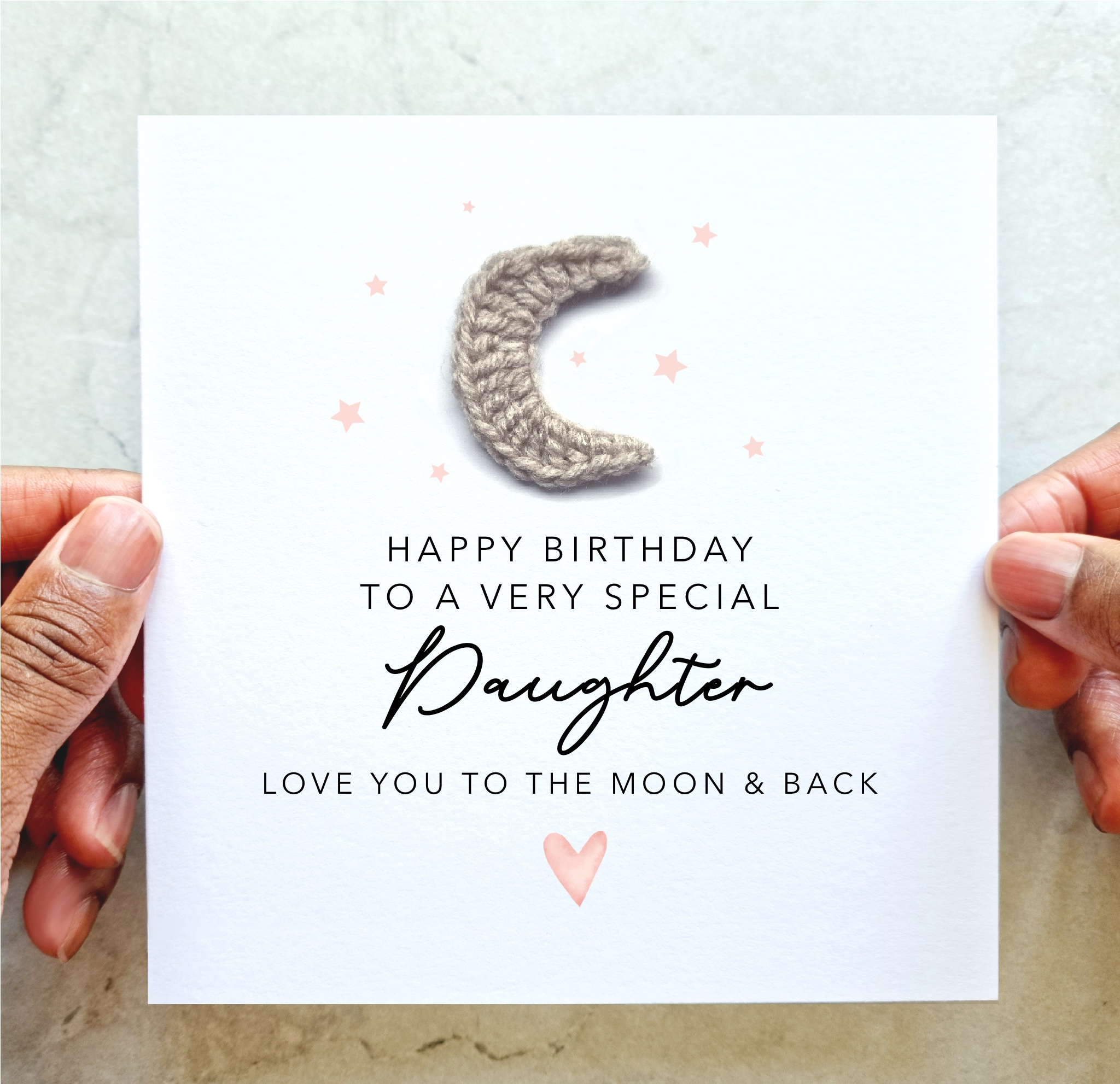 Daughter Birthday Card - Crochet Moon