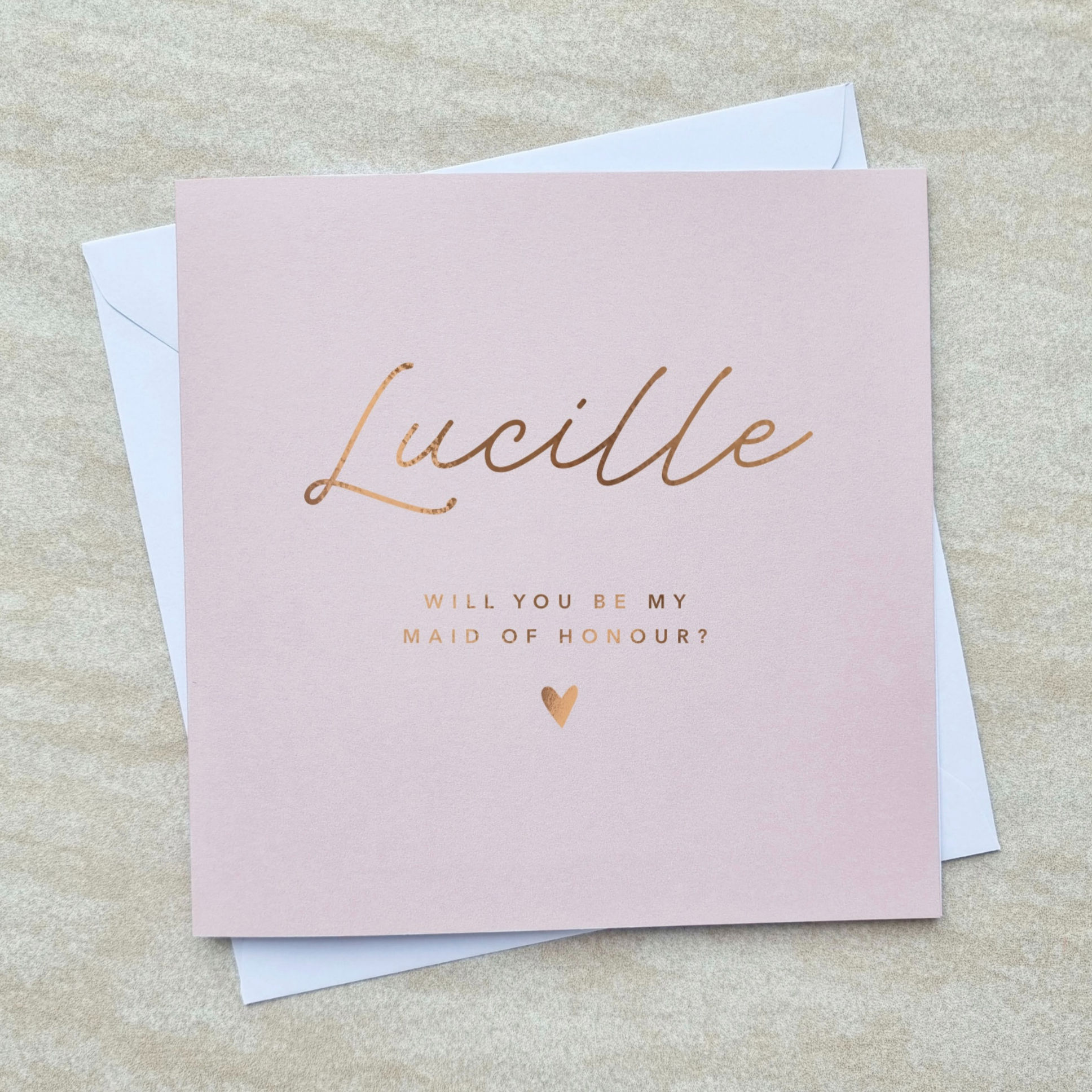 Personalised Will You Be My Maid of Honour Card - Rose Gold Foil